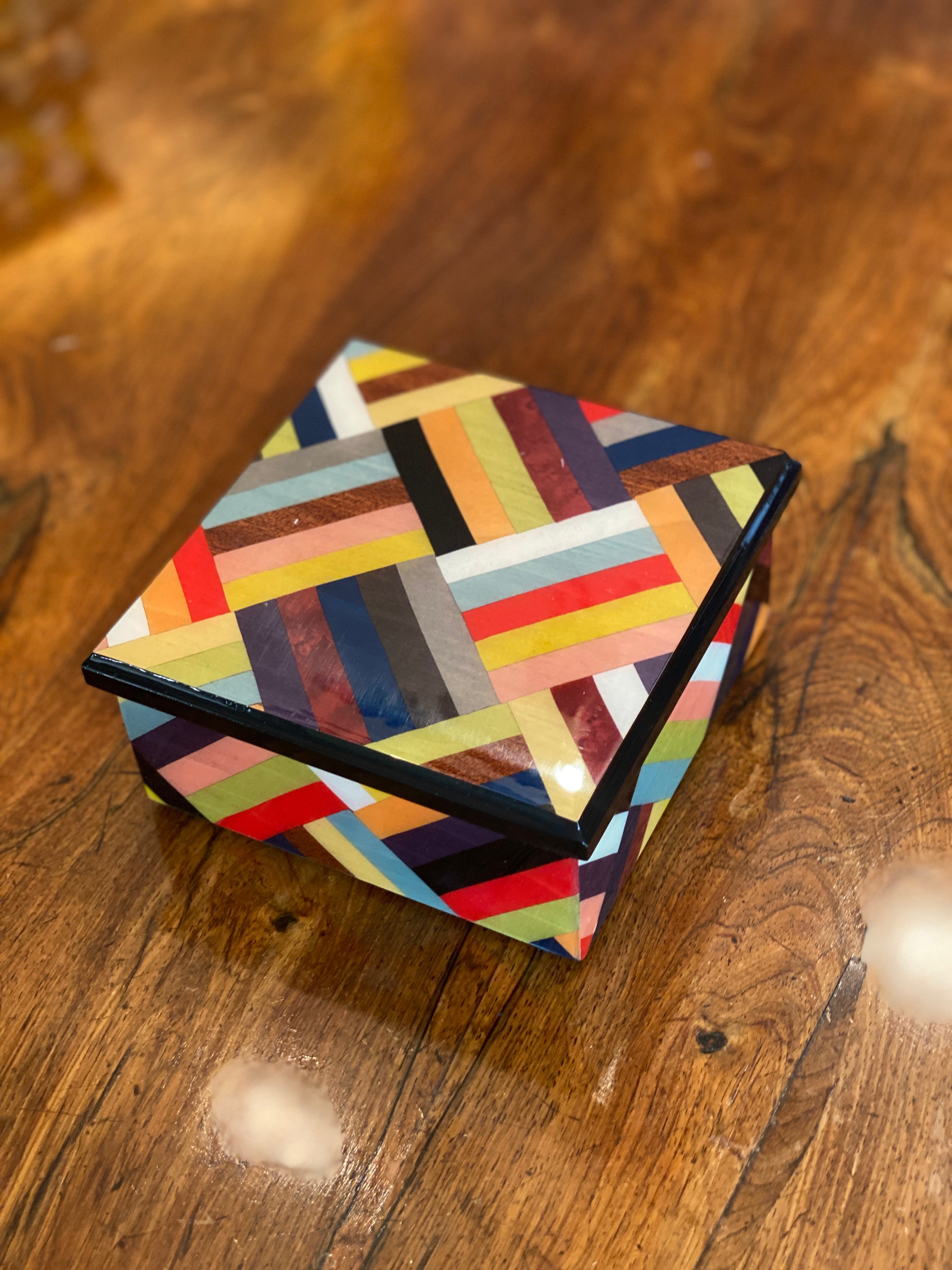 Italian Marquetry Boxes with Velvet Interior