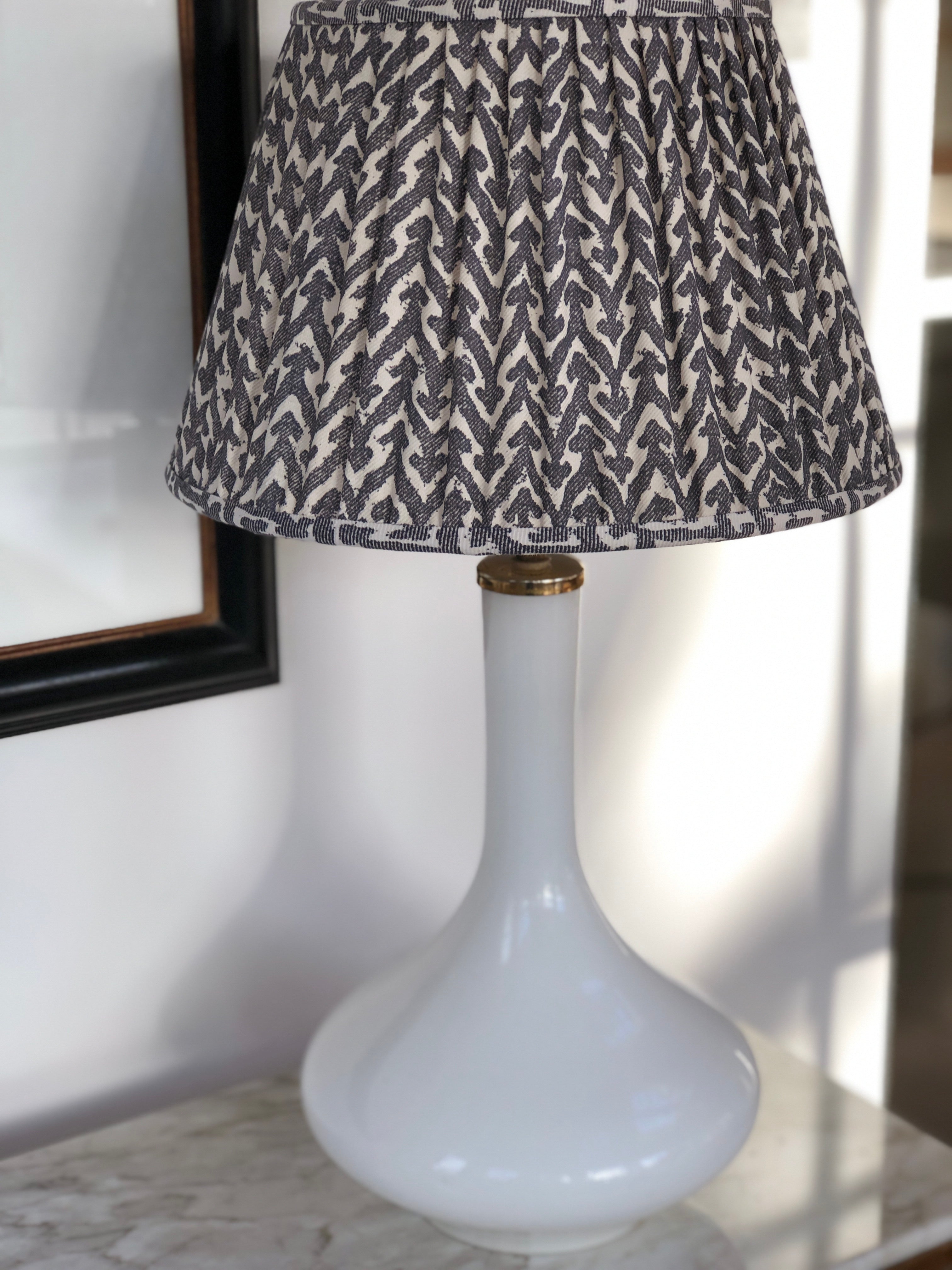 Large pair of white vintage Holmegaard table lamps