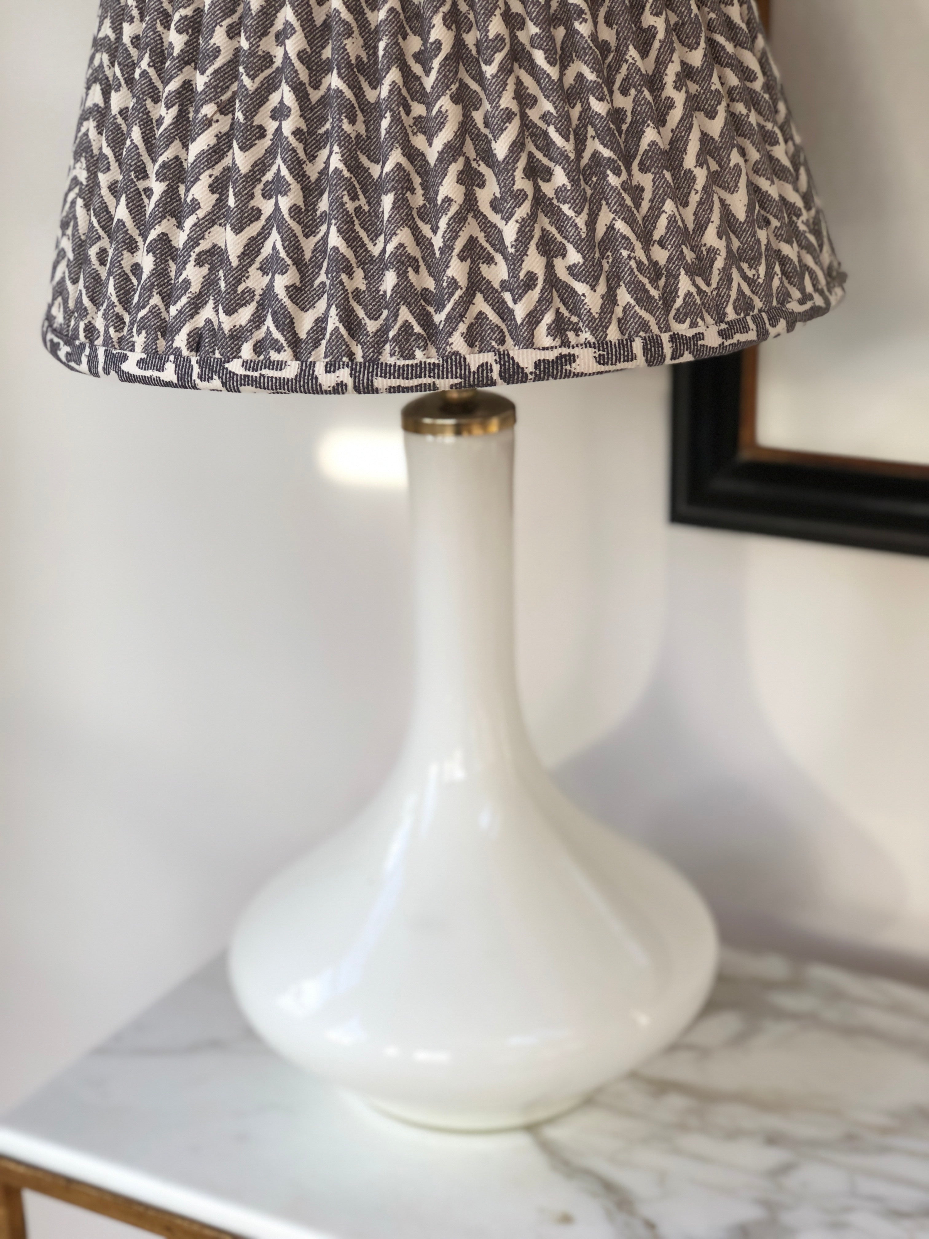 Large pair of white vintage Holmegaard table lamps