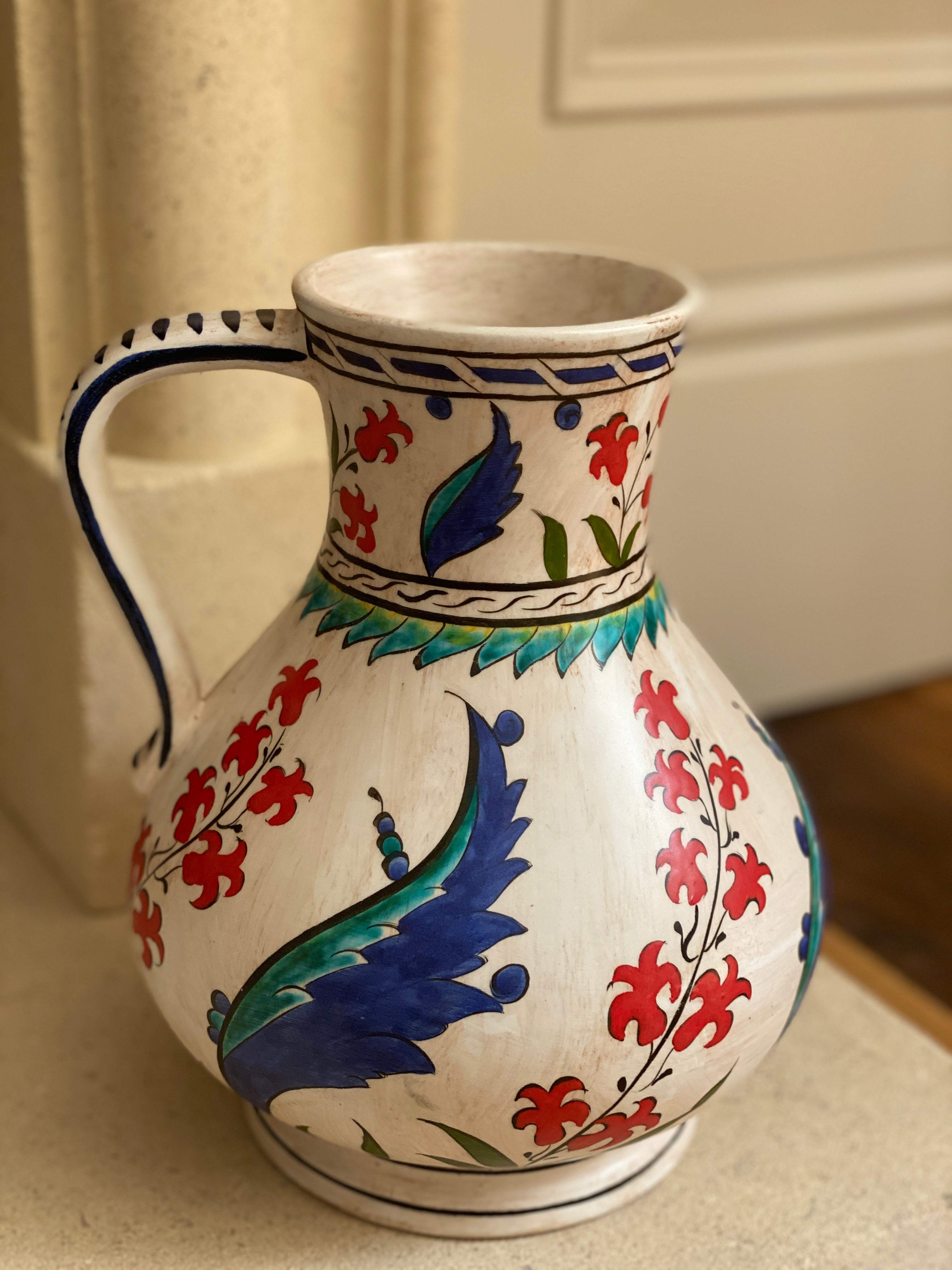 ANTIQUE ISLAMIC OTTOMAN TURKISH IZNIK KUTAHYA JUG