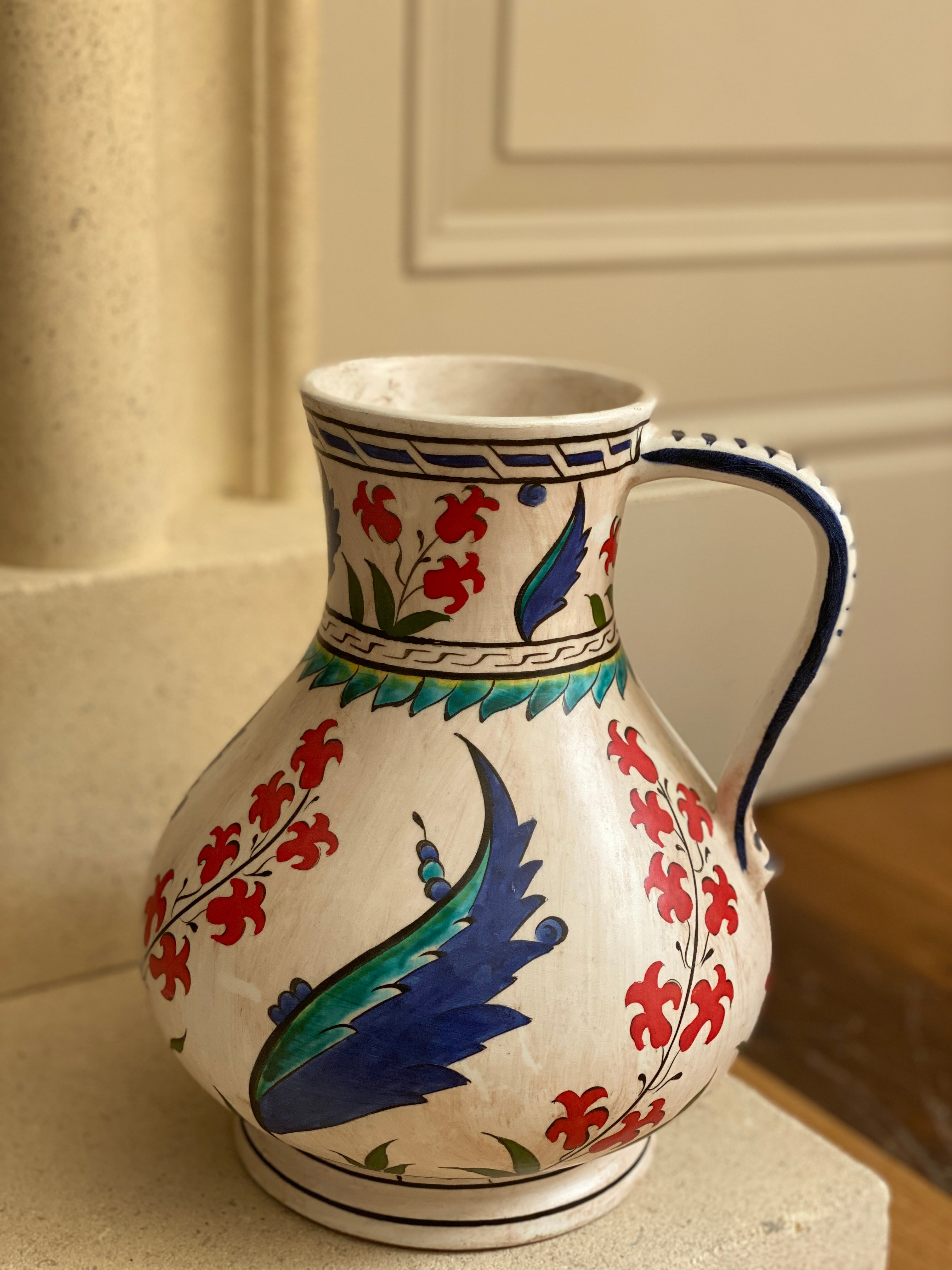 ANTIQUE ISLAMIC OTTOMAN TURKISH IZNIK KUTAHYA JUG