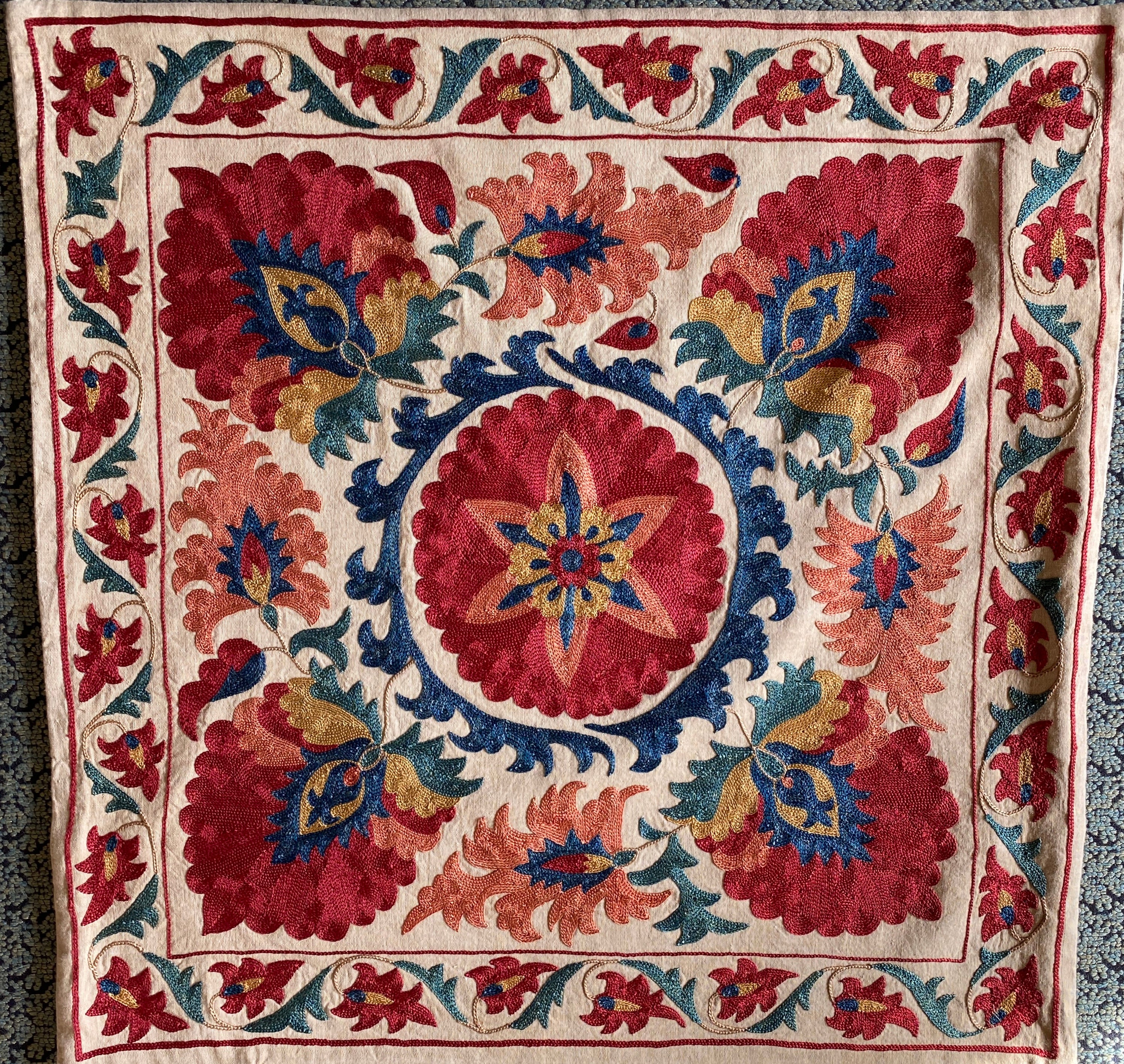 Vintage Uzbek Suzani Cushion