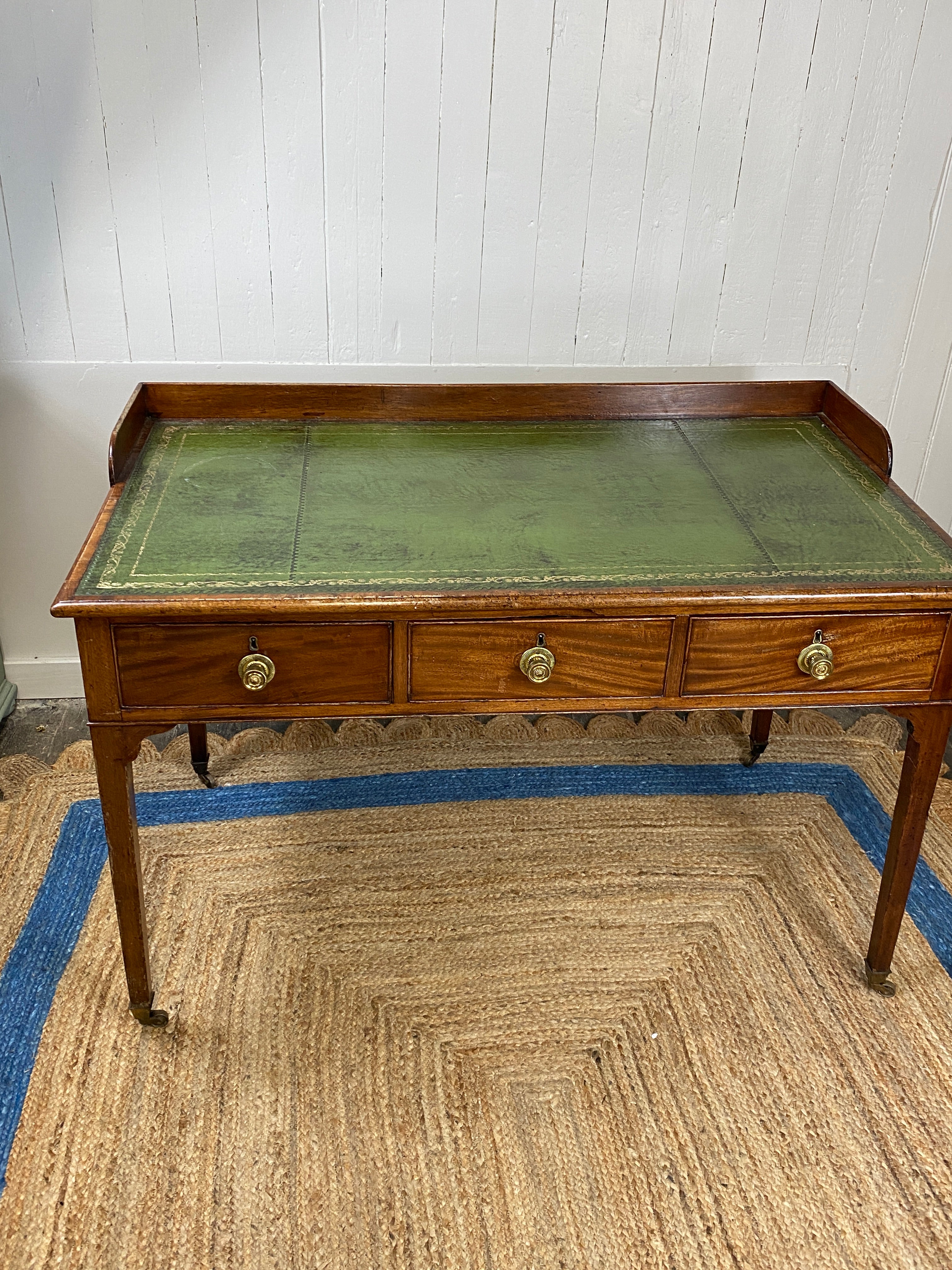 Regency Writing Desk with Leather Top