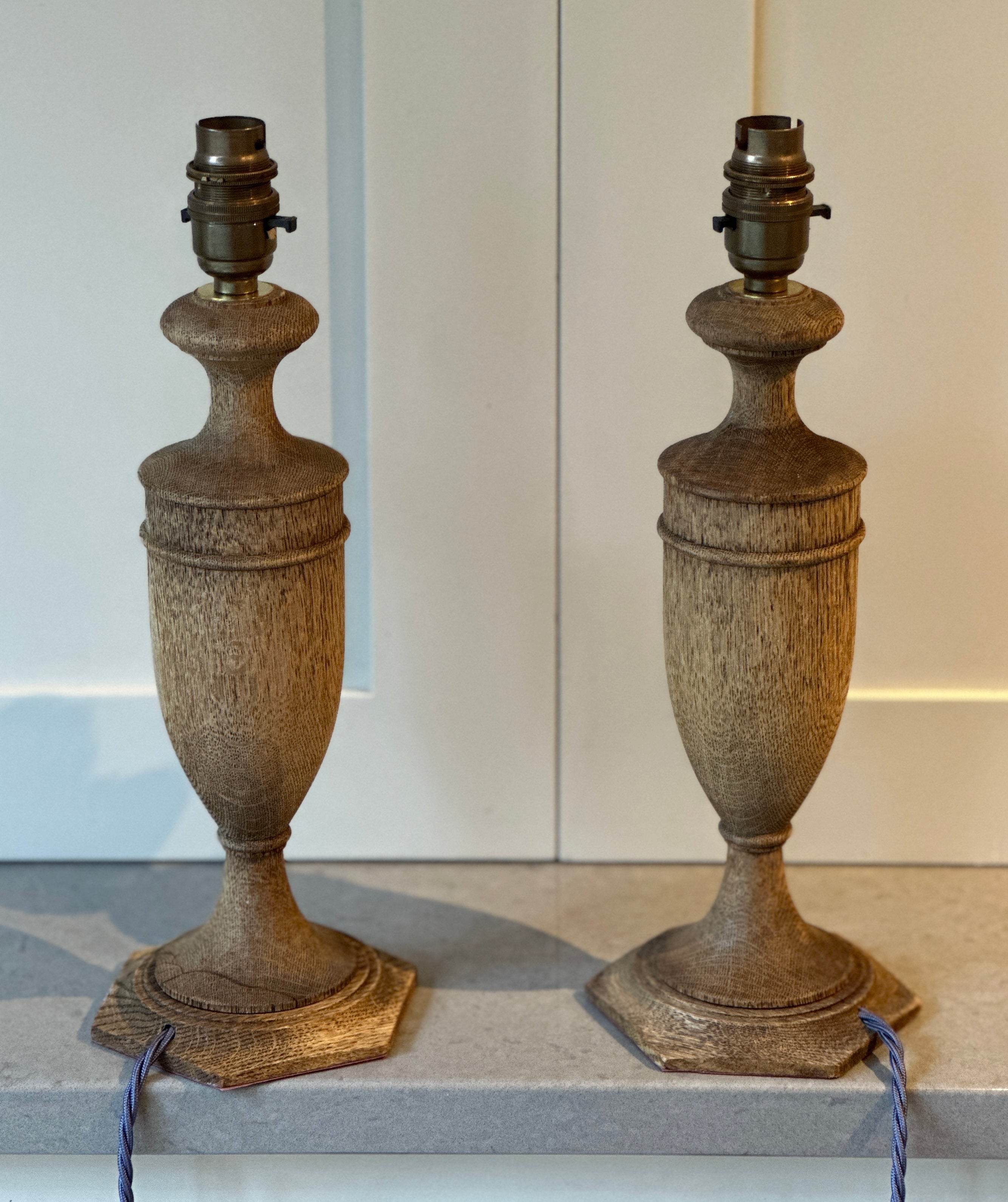 Pair of Charming Oak table Lamps