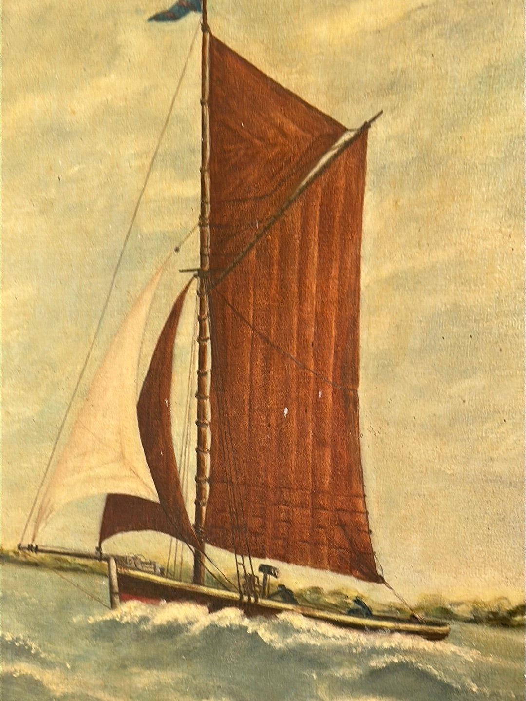 Small Nautical Oil Painting signed M.Delanty