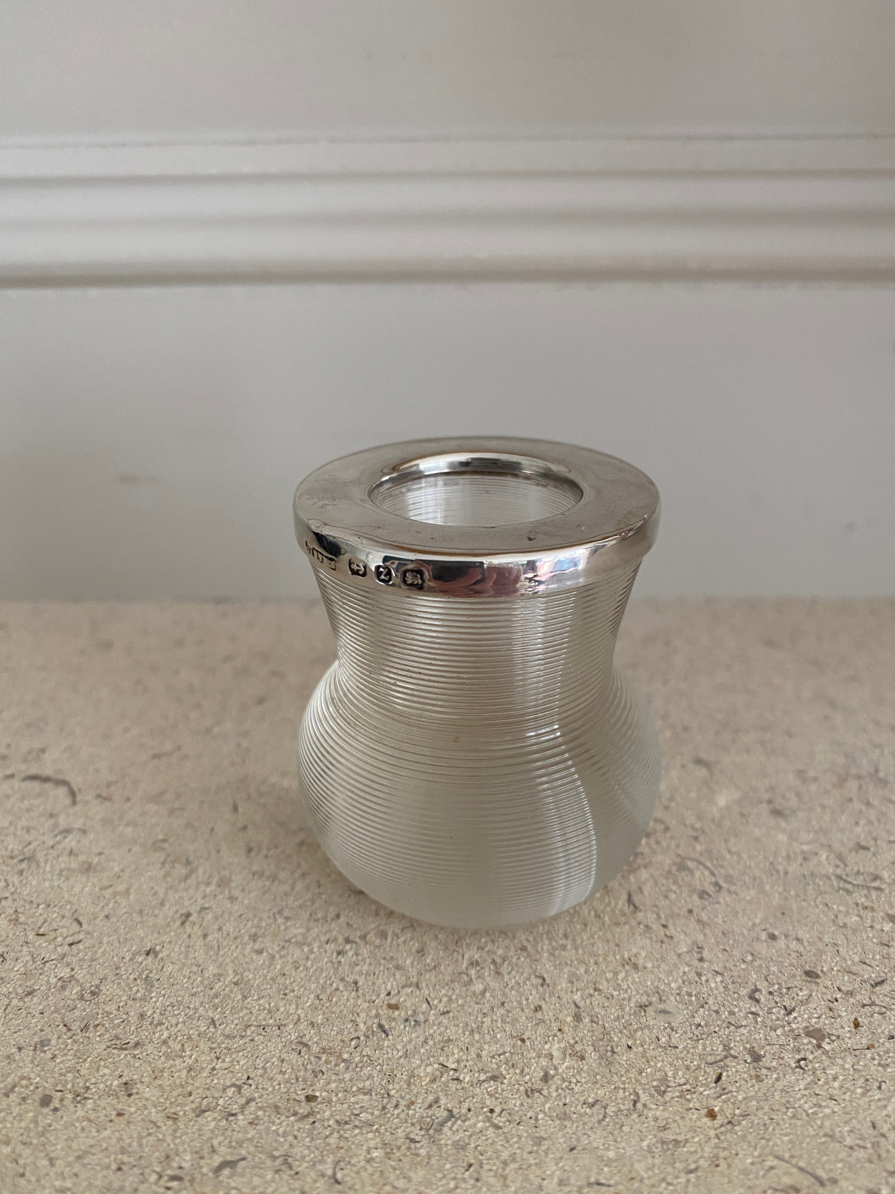 Silver and Glass Thistle Shaped Match Striker