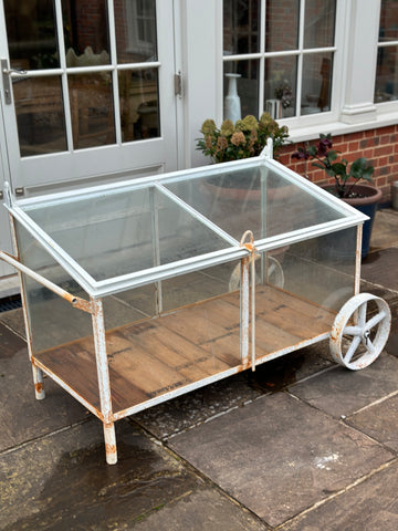 Reserved - 142cm W Large Glass Coldframe on Wheels