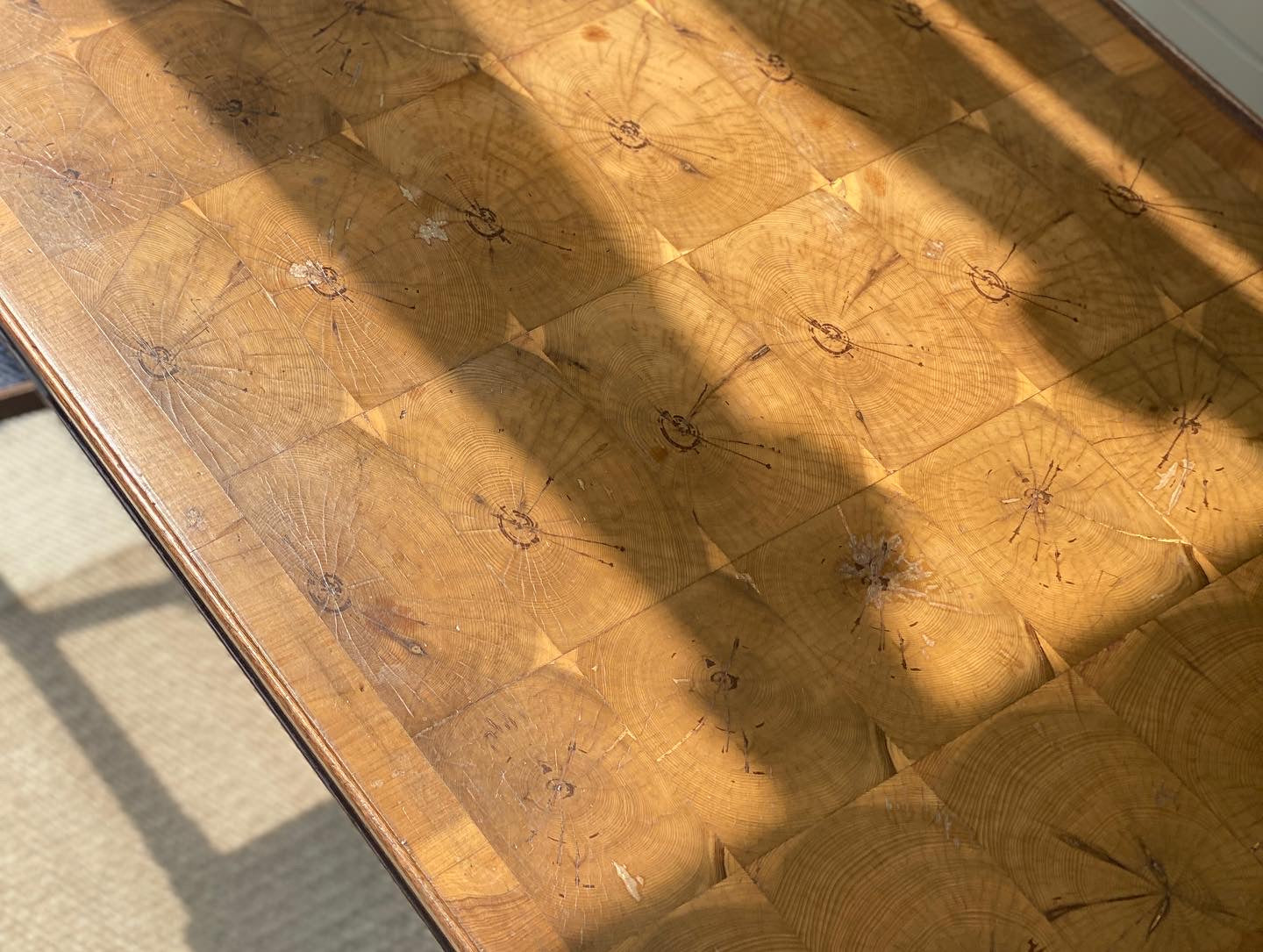 Mid Century Oyster Yew Coffee Table