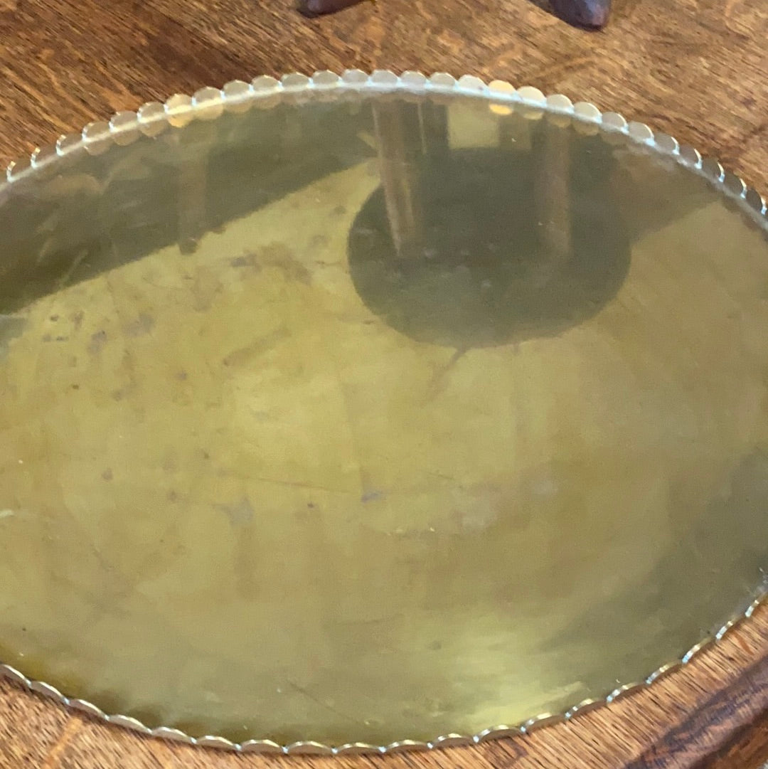 Pretty Scalloped Edge Brass Tray