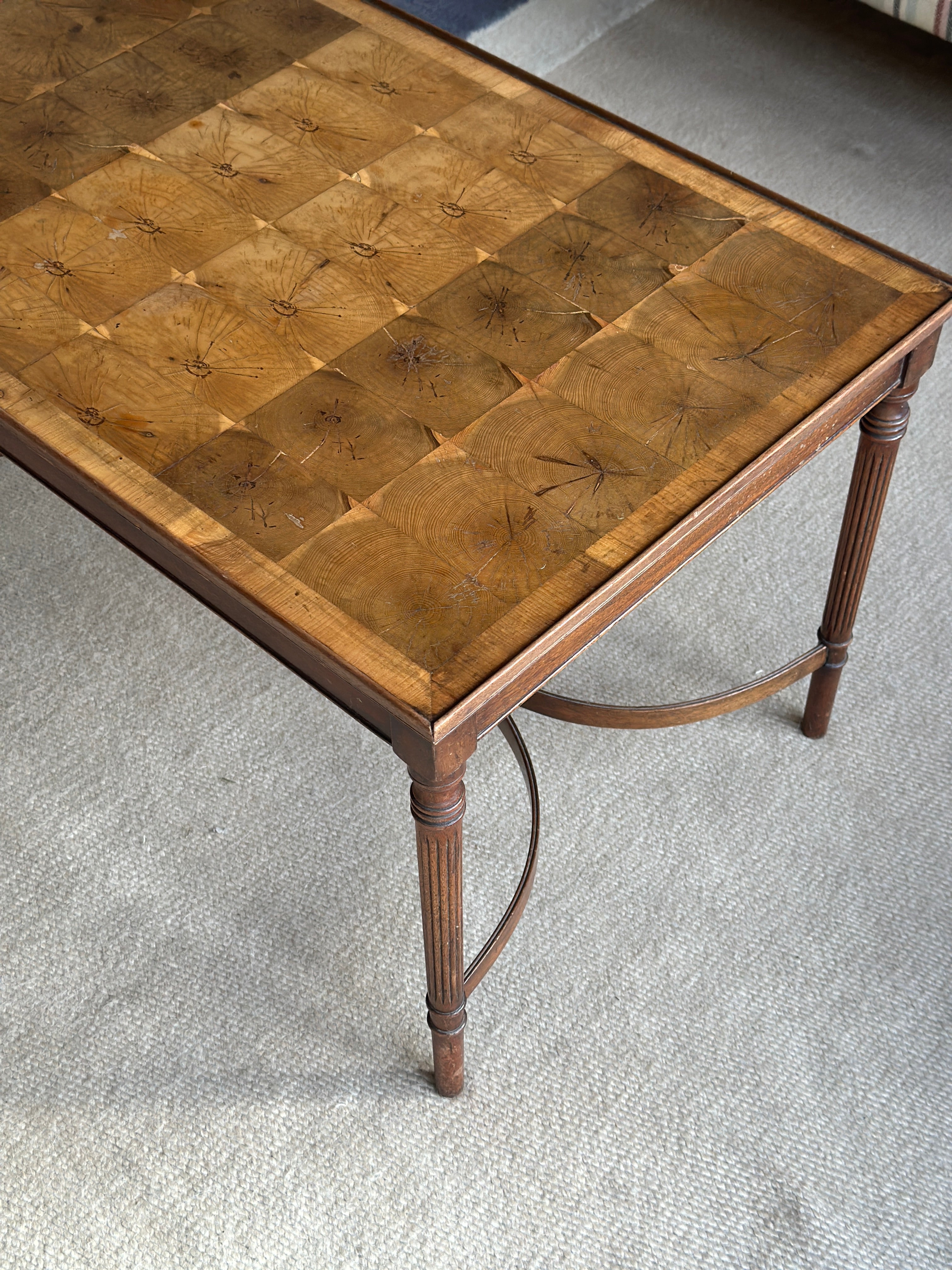 Mid Century Oyster Yew Coffee Table