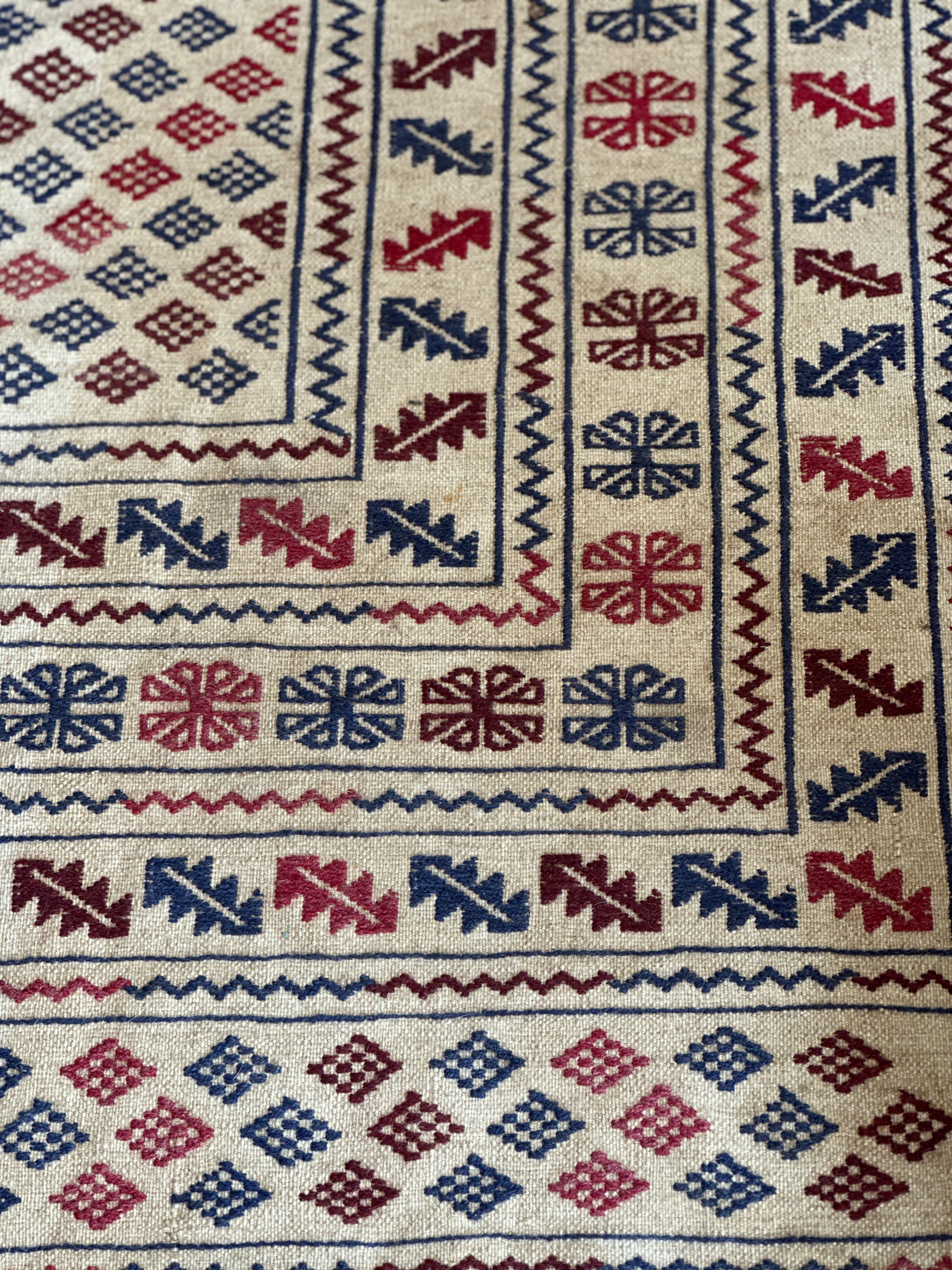 Red and Blue Flatweave from Afghanistan