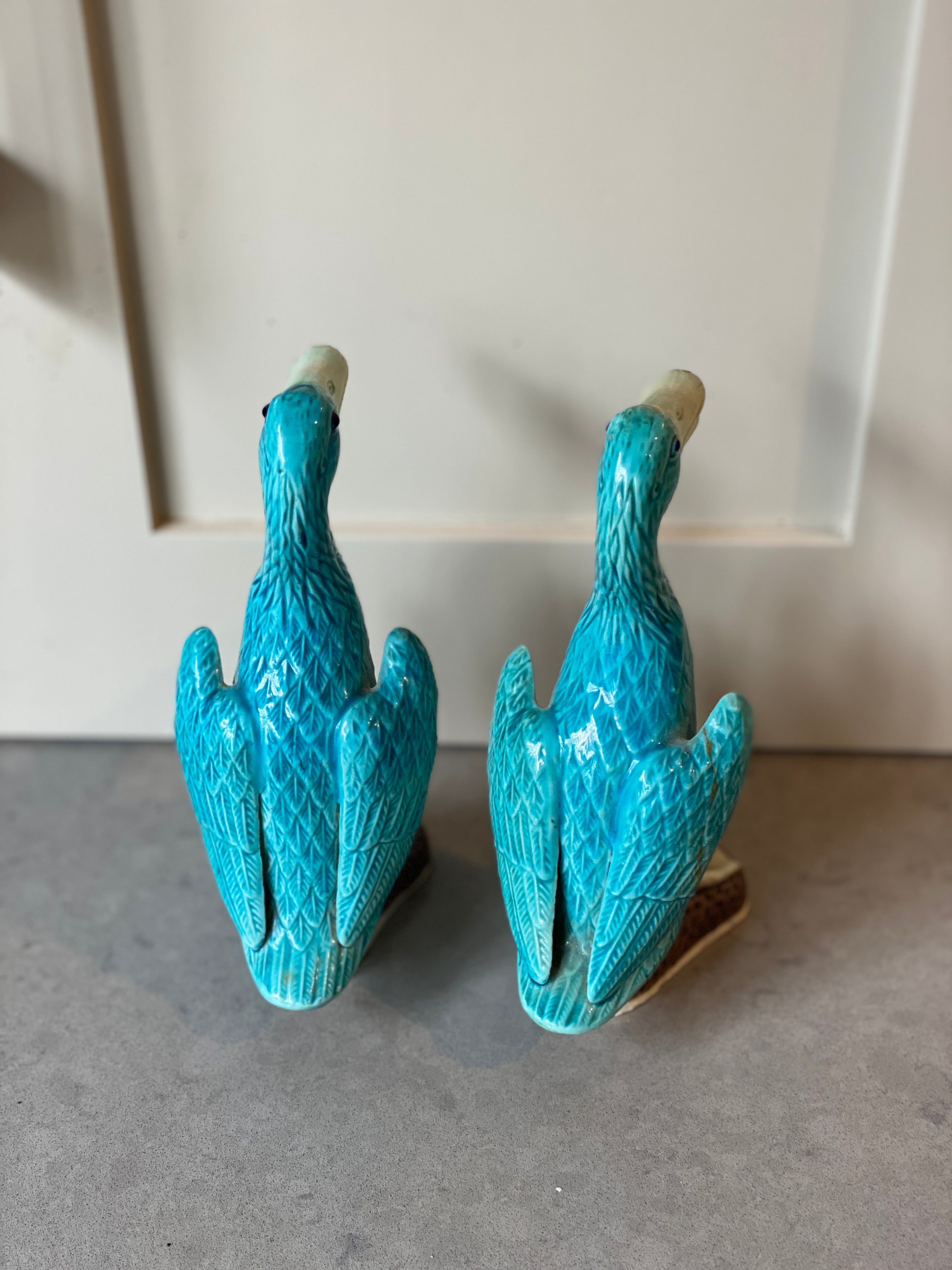 Pair of Decorative Chinese Turquoise Ducks