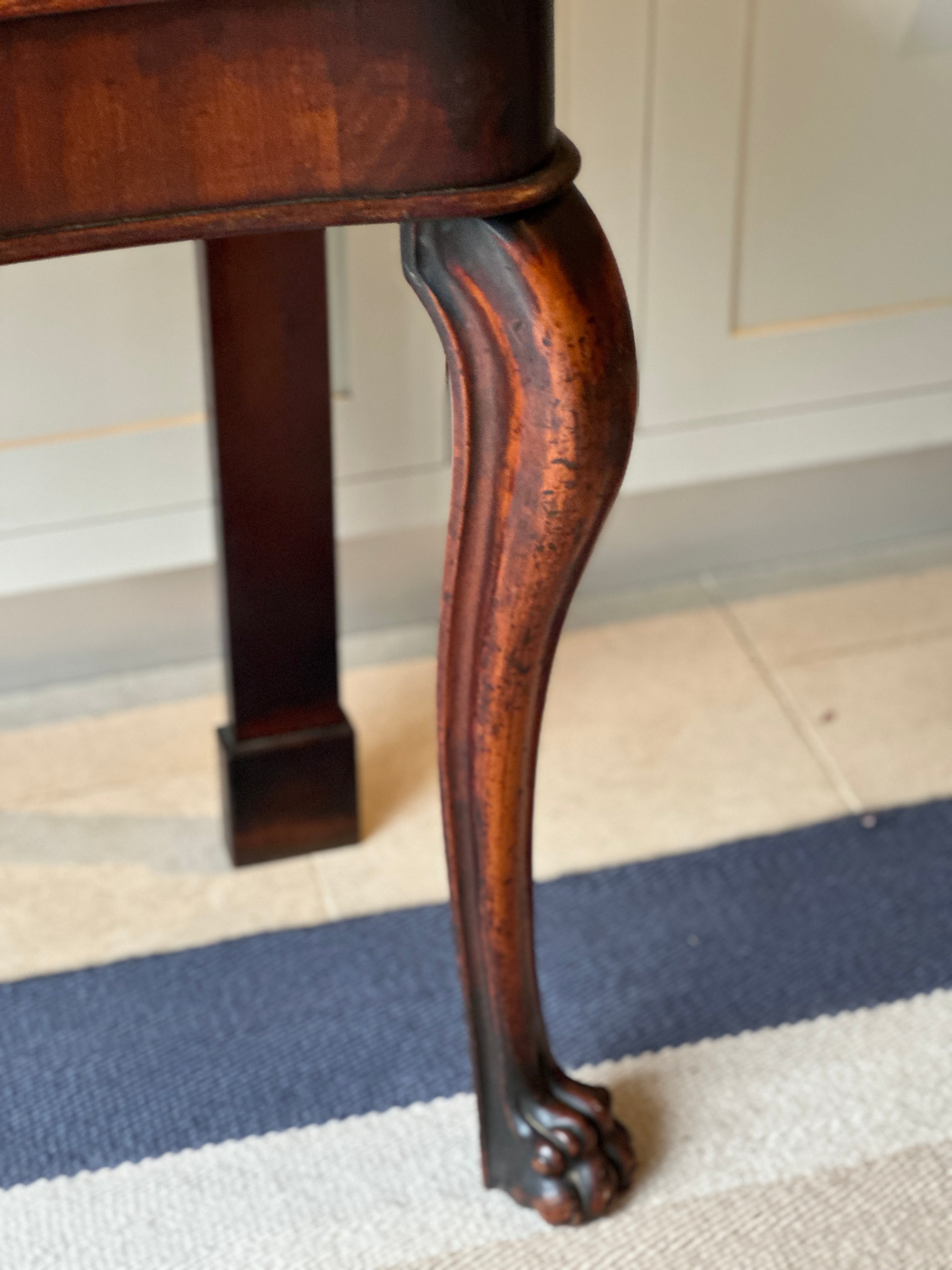 19th Mahogany Serpentine Console