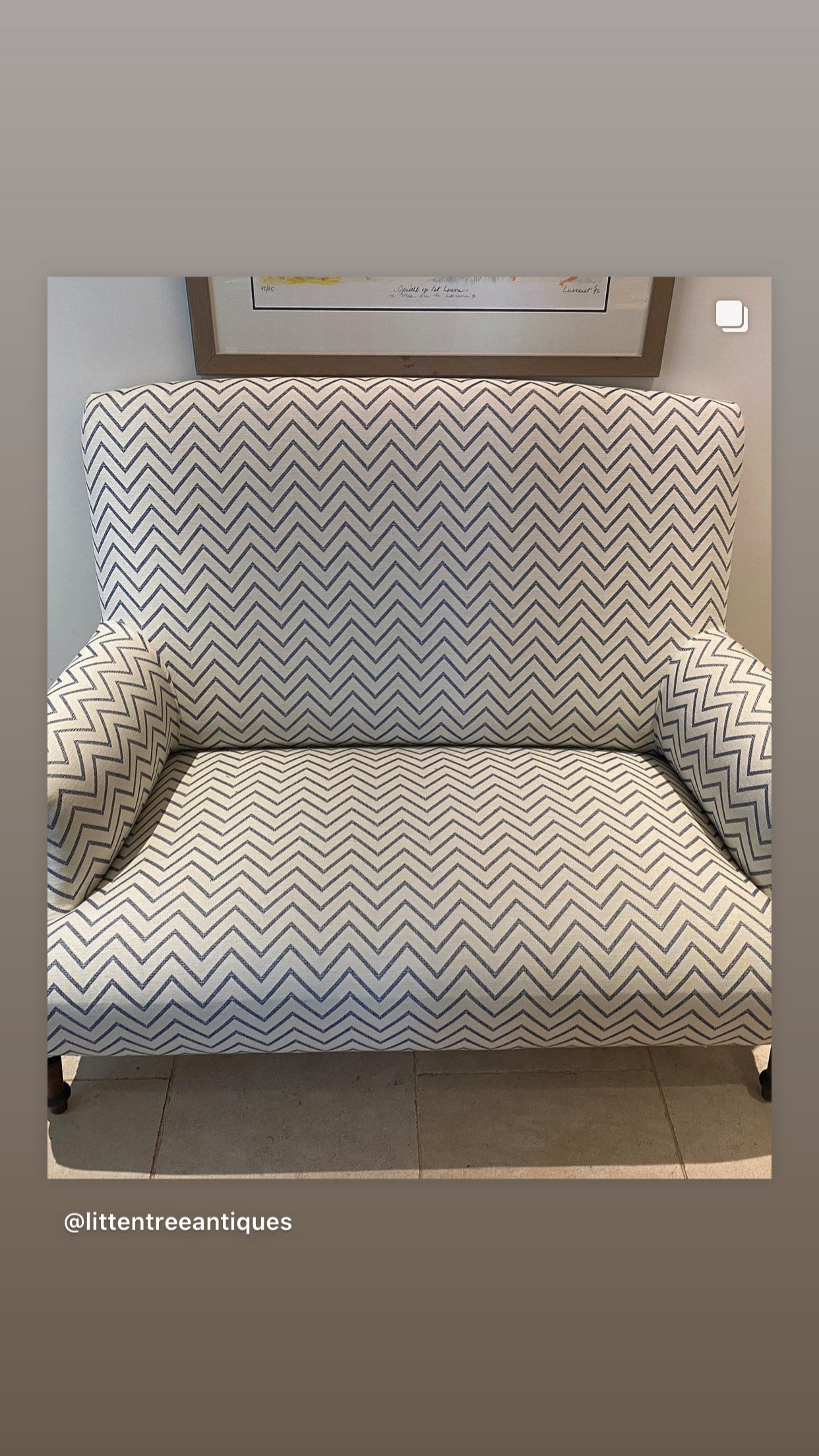 Small C19th French Sofa ‘Loveseat’ in GG Hintlesham