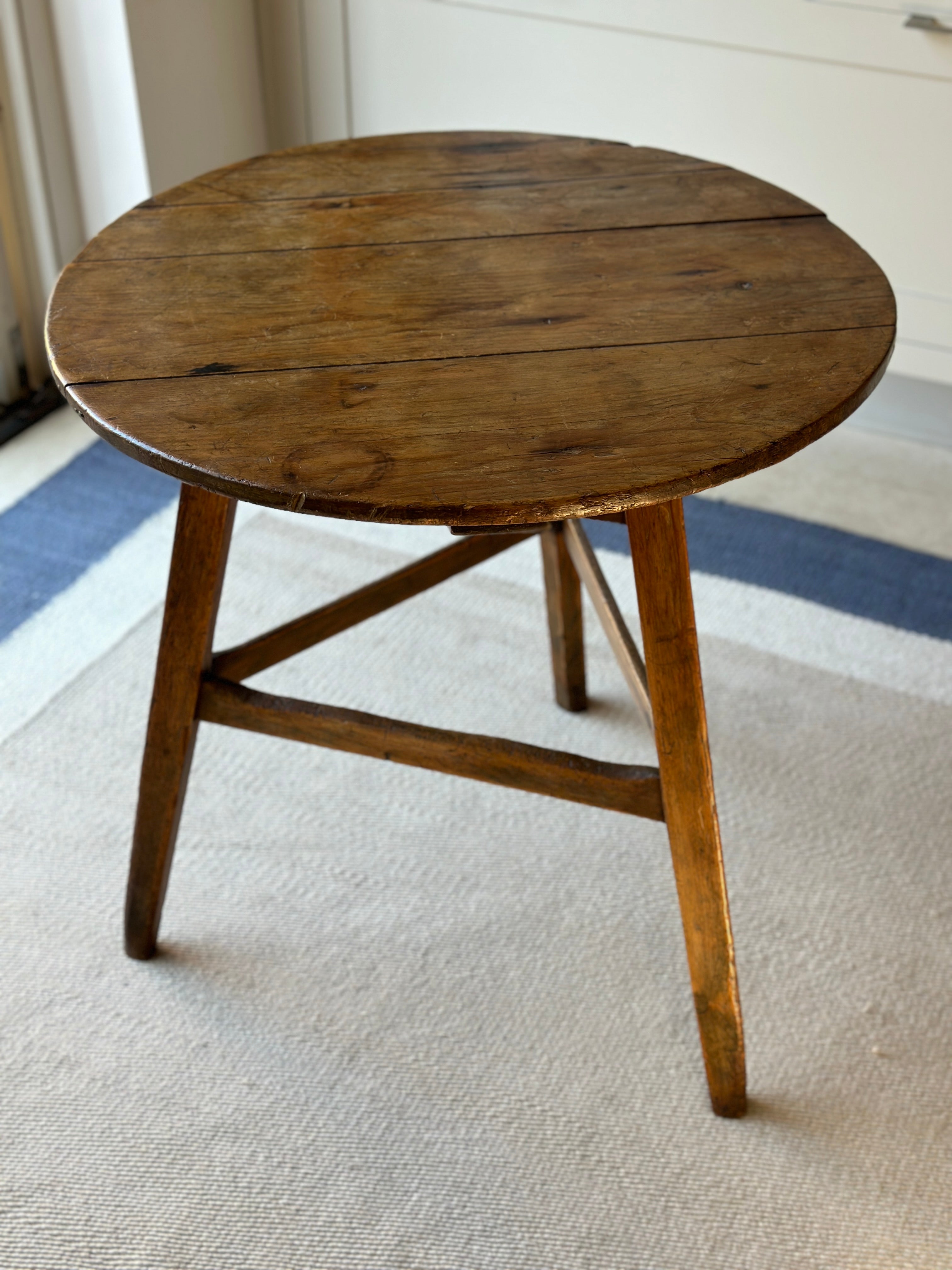 Dark Pine Cricket Table 70cm W 73cm H