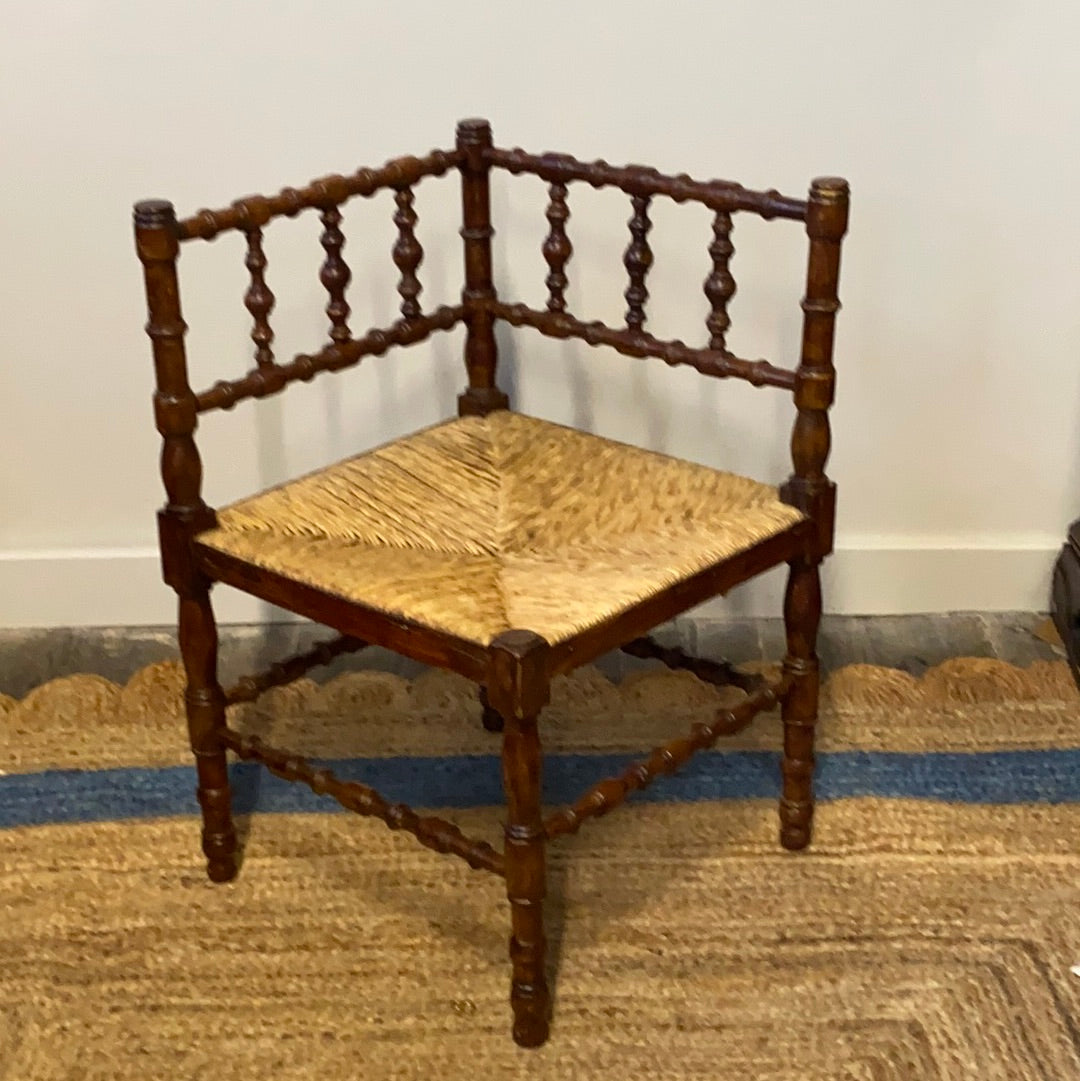 Pretty Corner Chair with rush seat