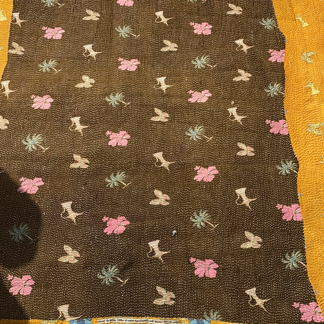 Orange & brown vintage kantha