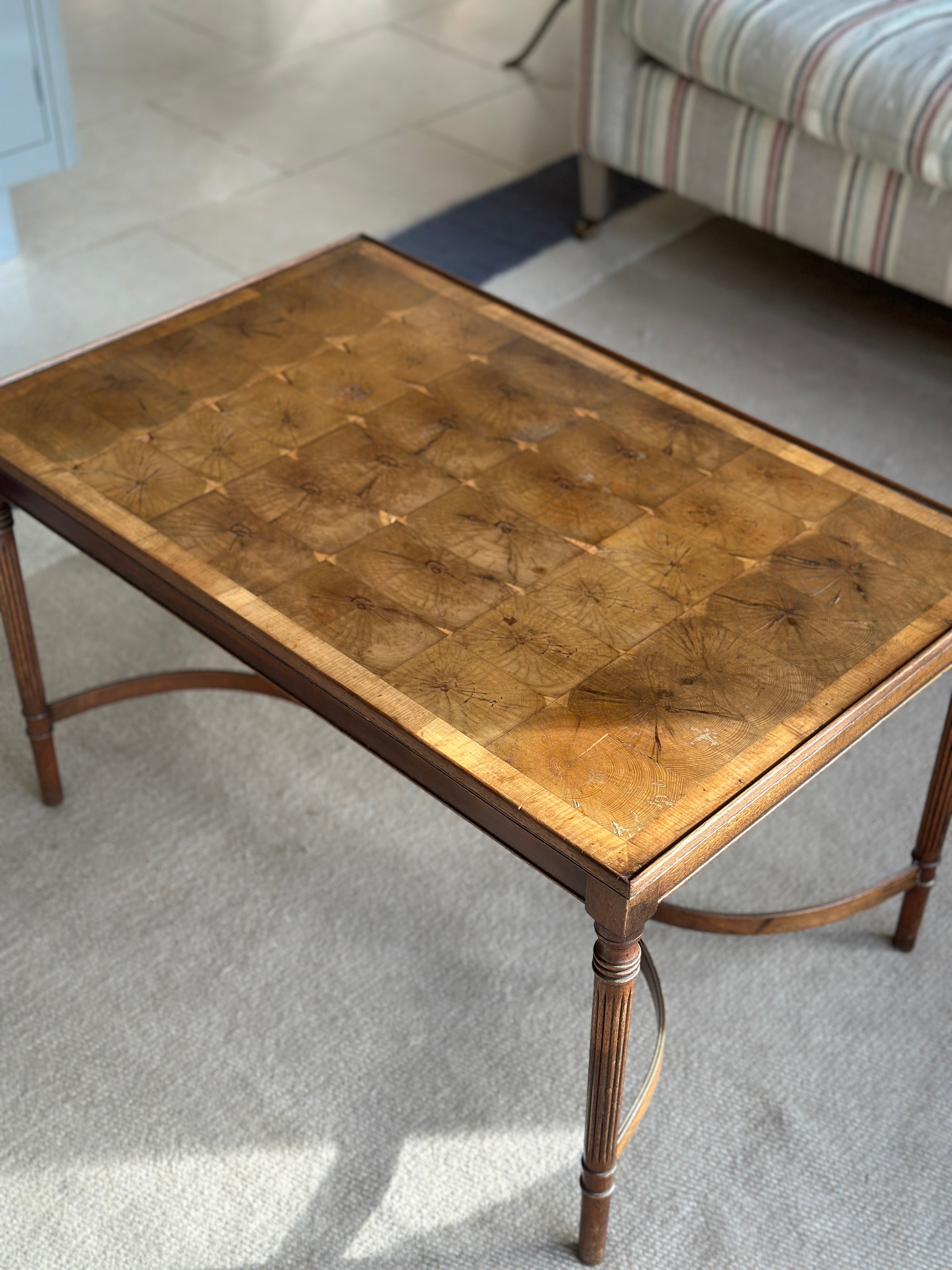 Mid Century Oyster Yew Coffee Table