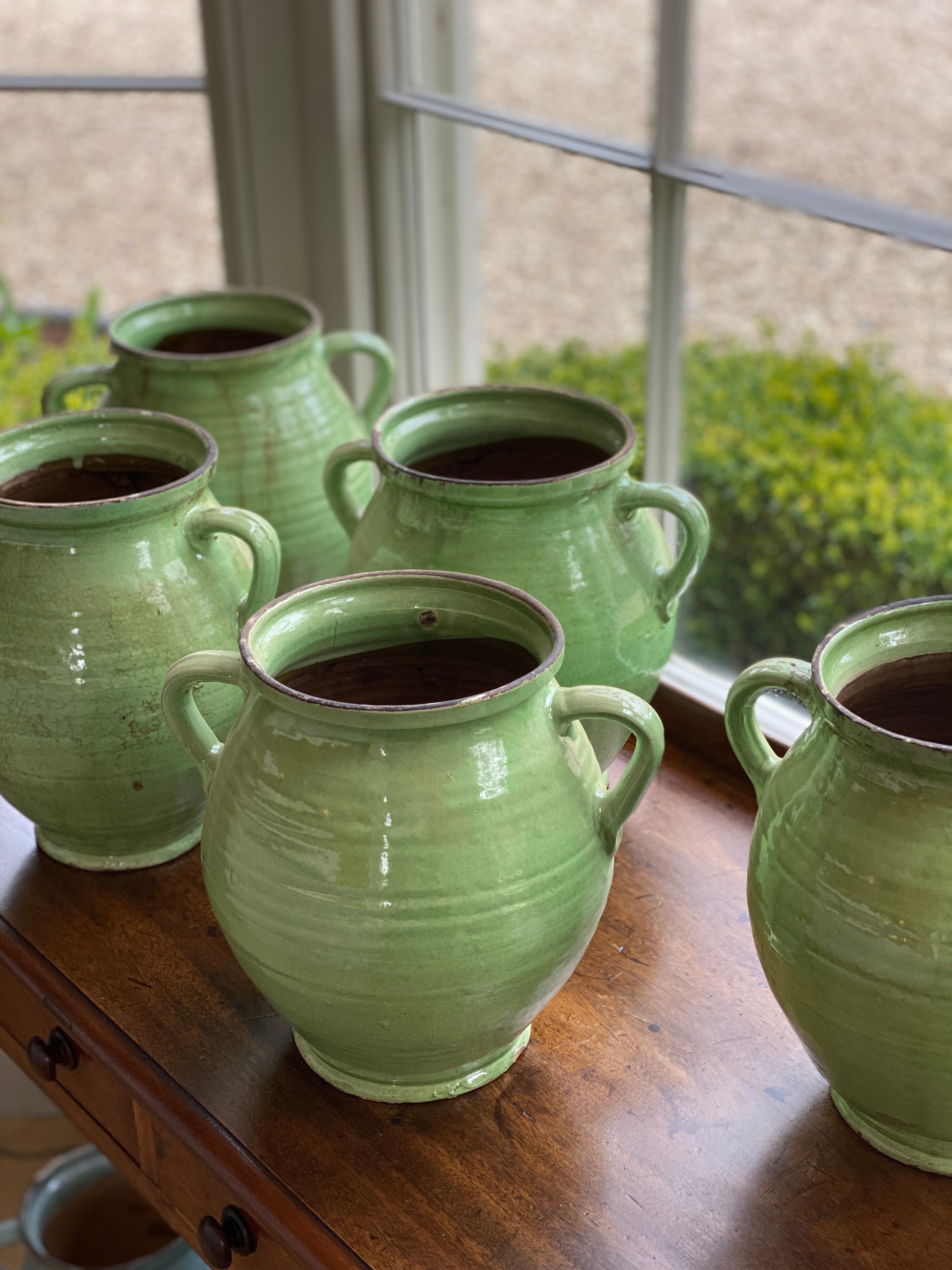 Large Hungarian Vintage Jugs/Urns - Pale Green
