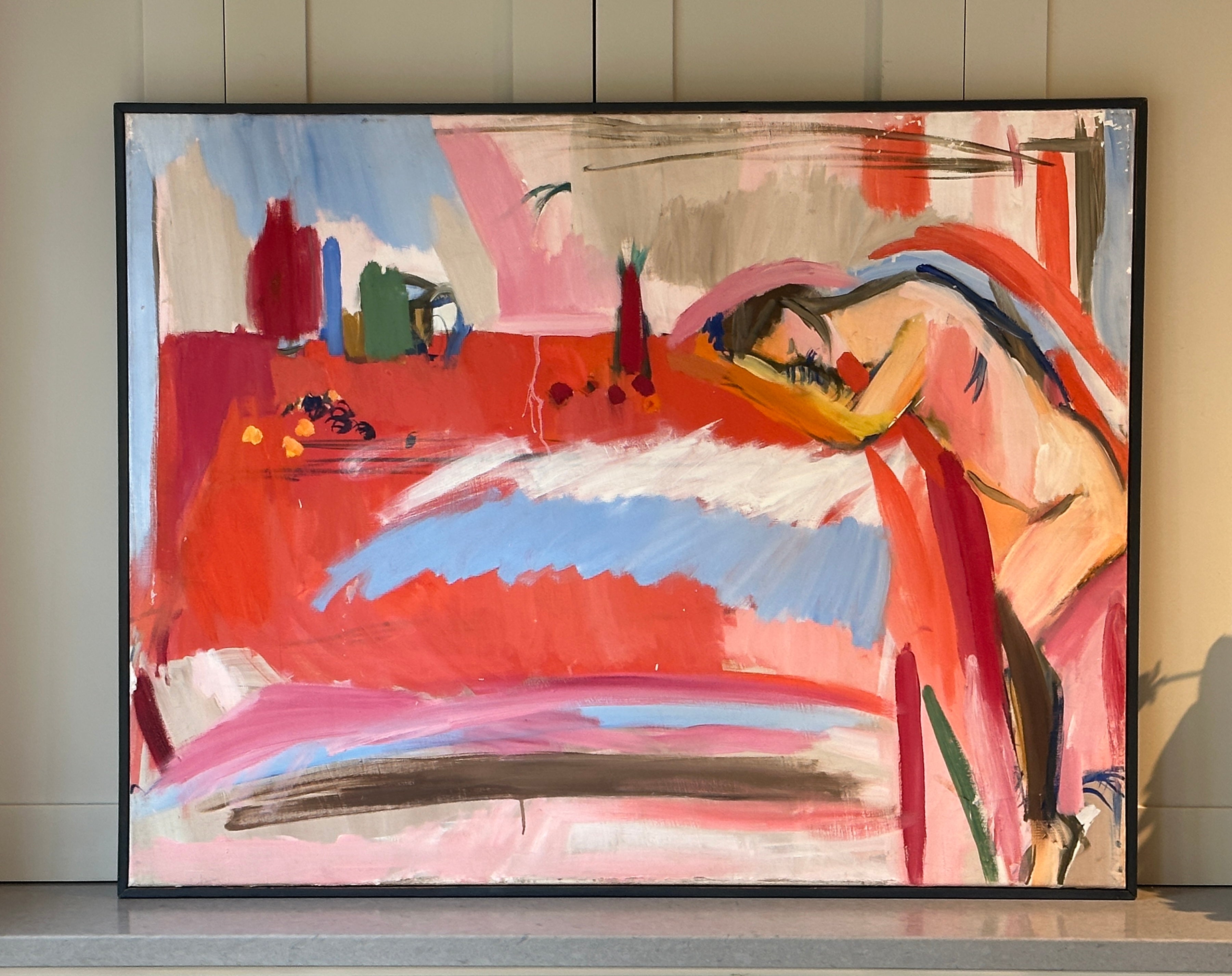 Large Colourful Oil on Canvas Painting