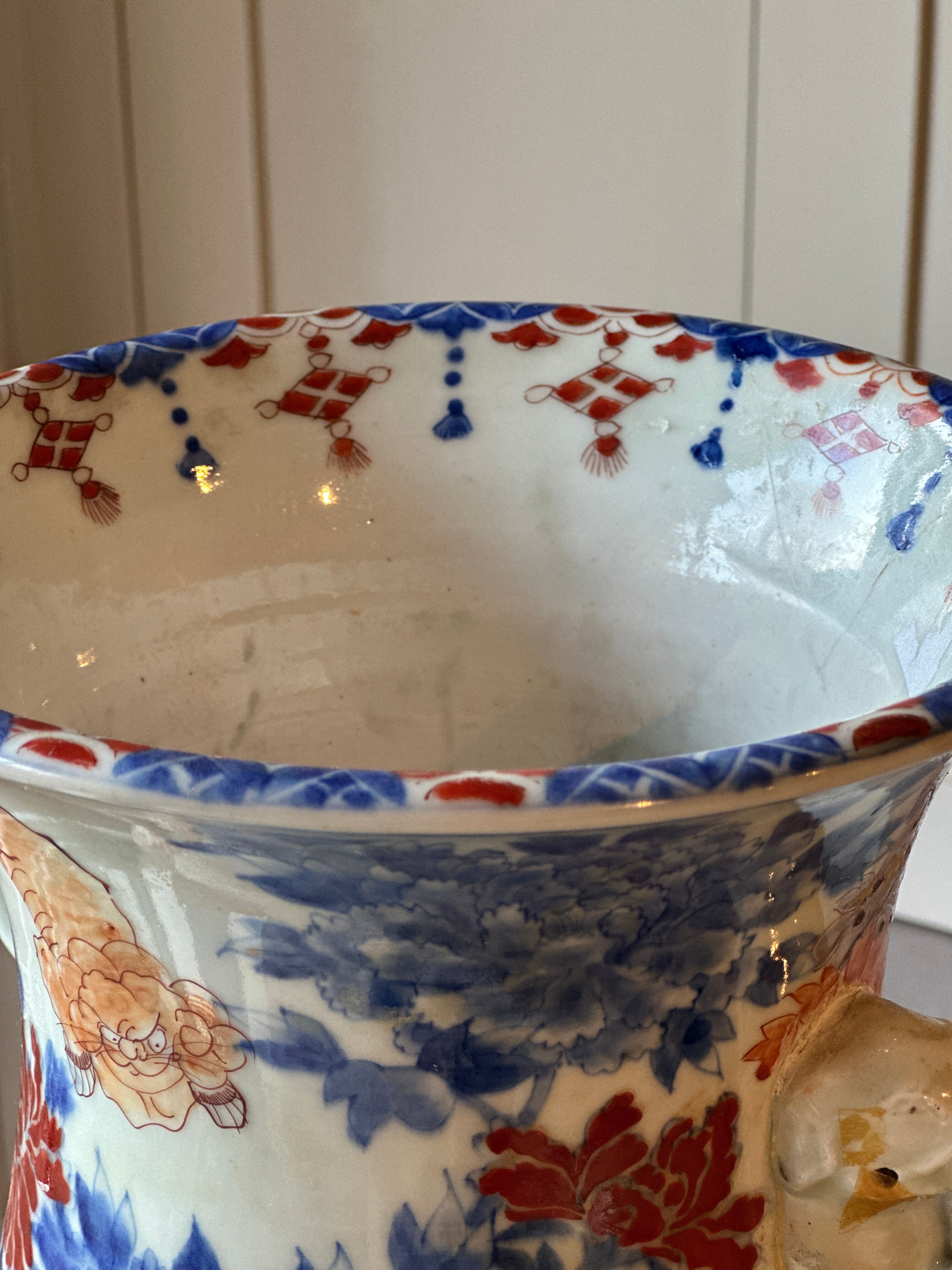 Large Japanese Polychrome Urn