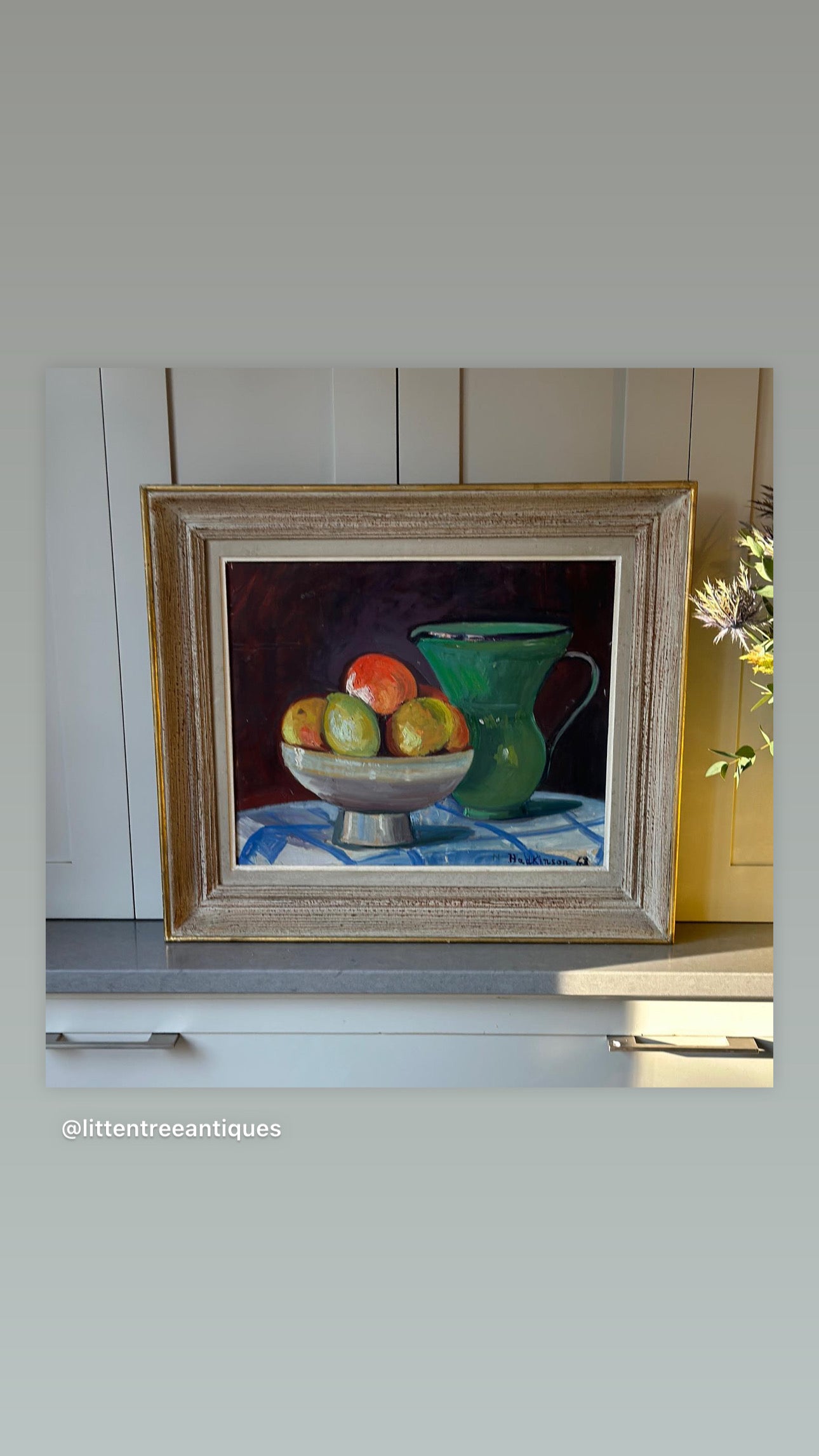 Colourful Naive Still Life signed Hadkinson 68