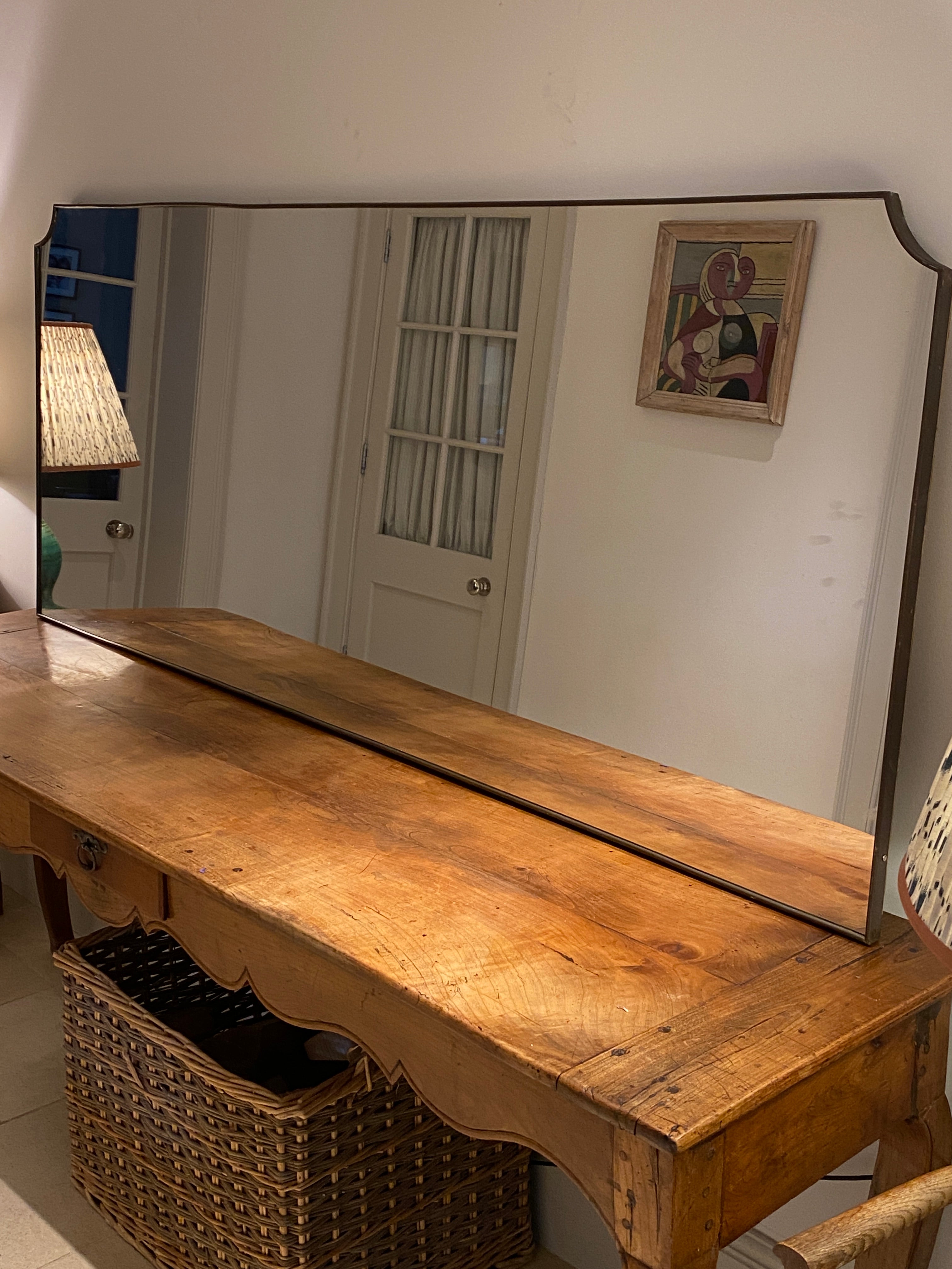 Large Italian Midcentury Landscape Mirror