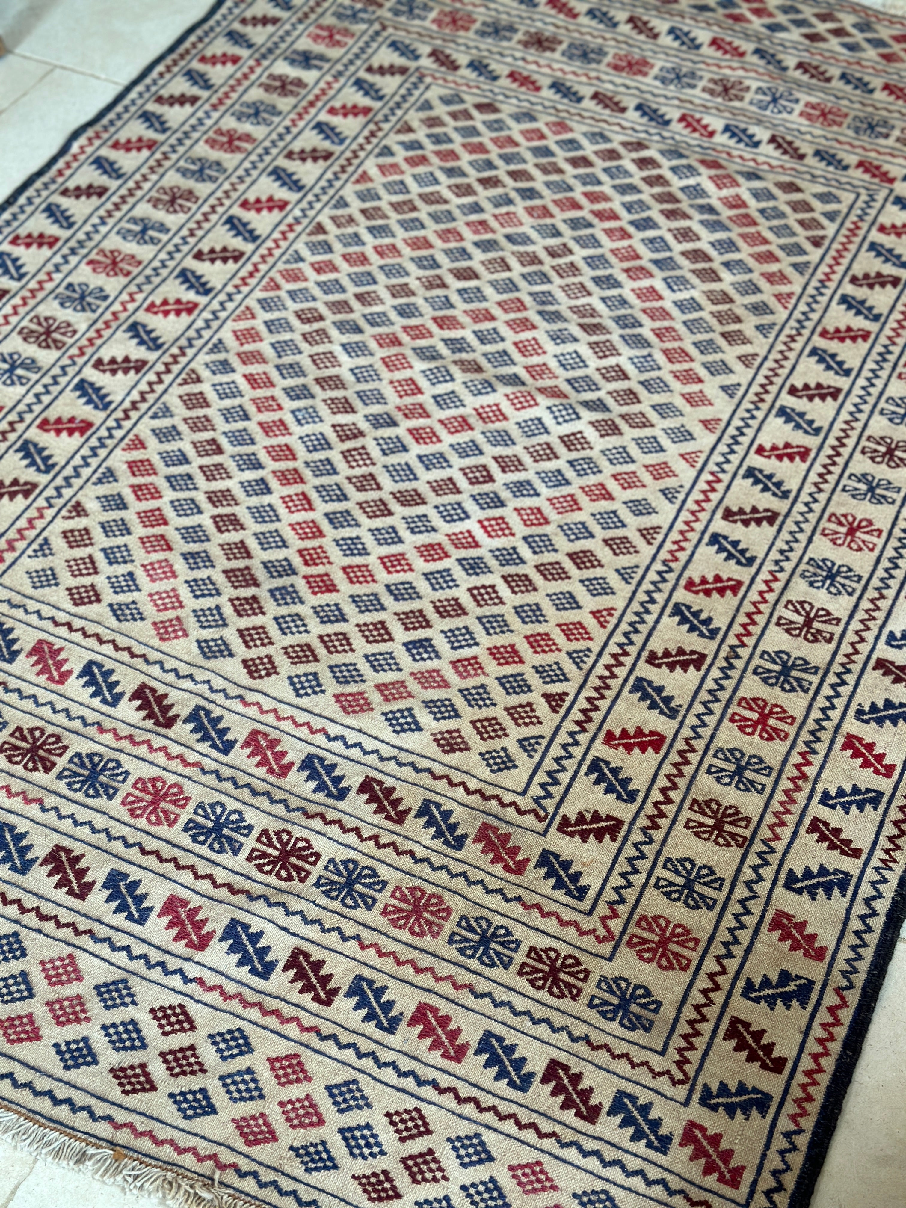 Red and Blue Flatweave from Afghanistan