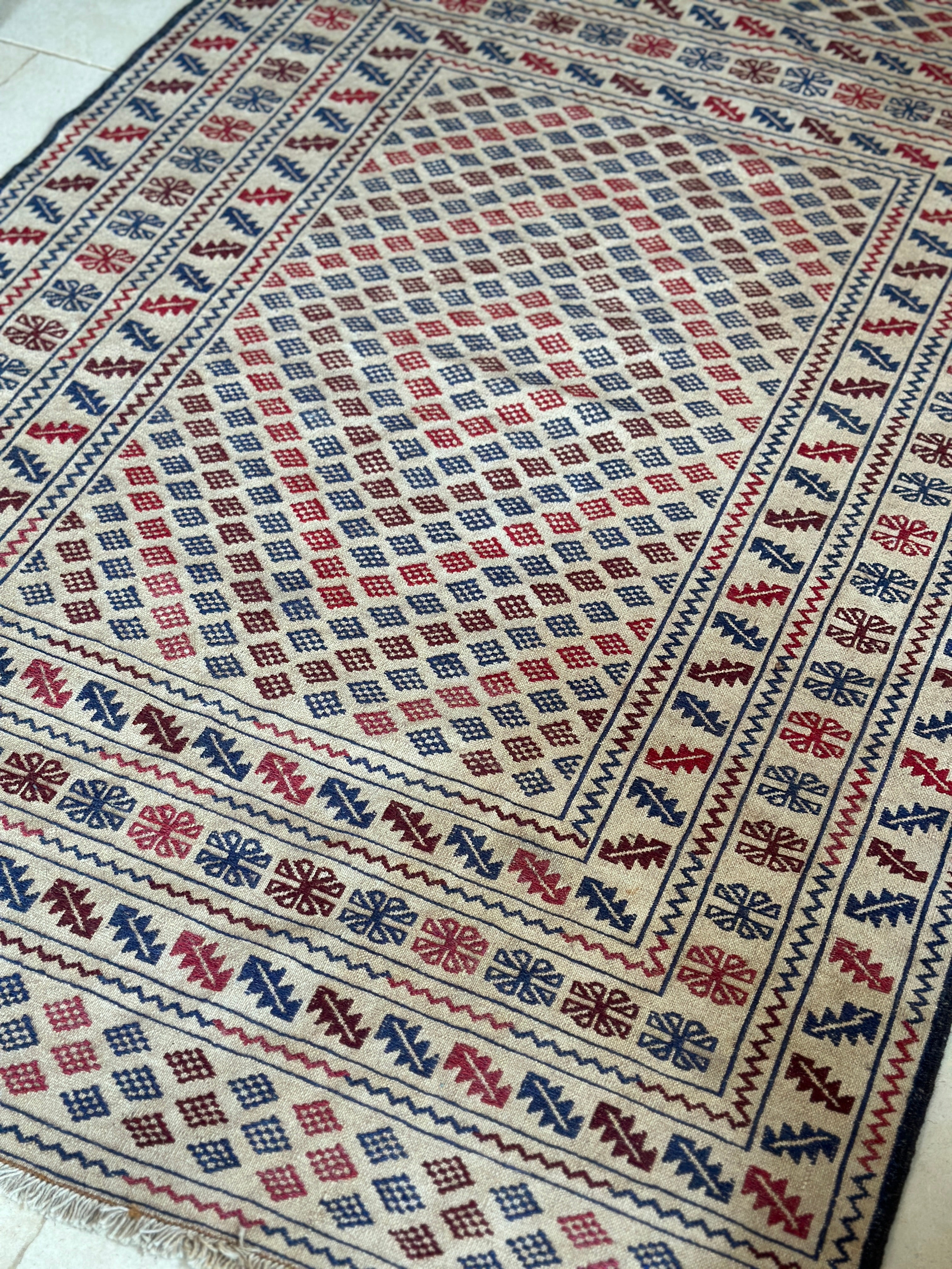 Red and Blue Flatweave from Afghanistan