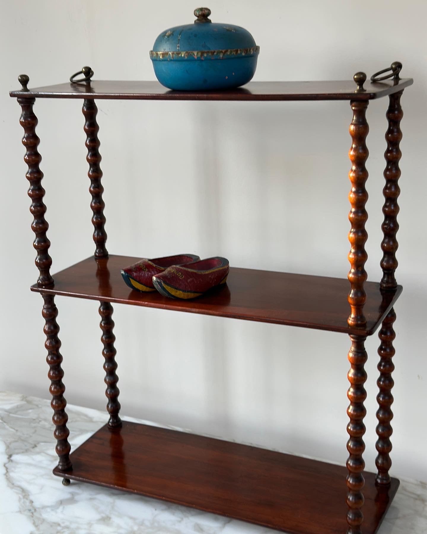 French Mahogany Wall Hanging Shelf