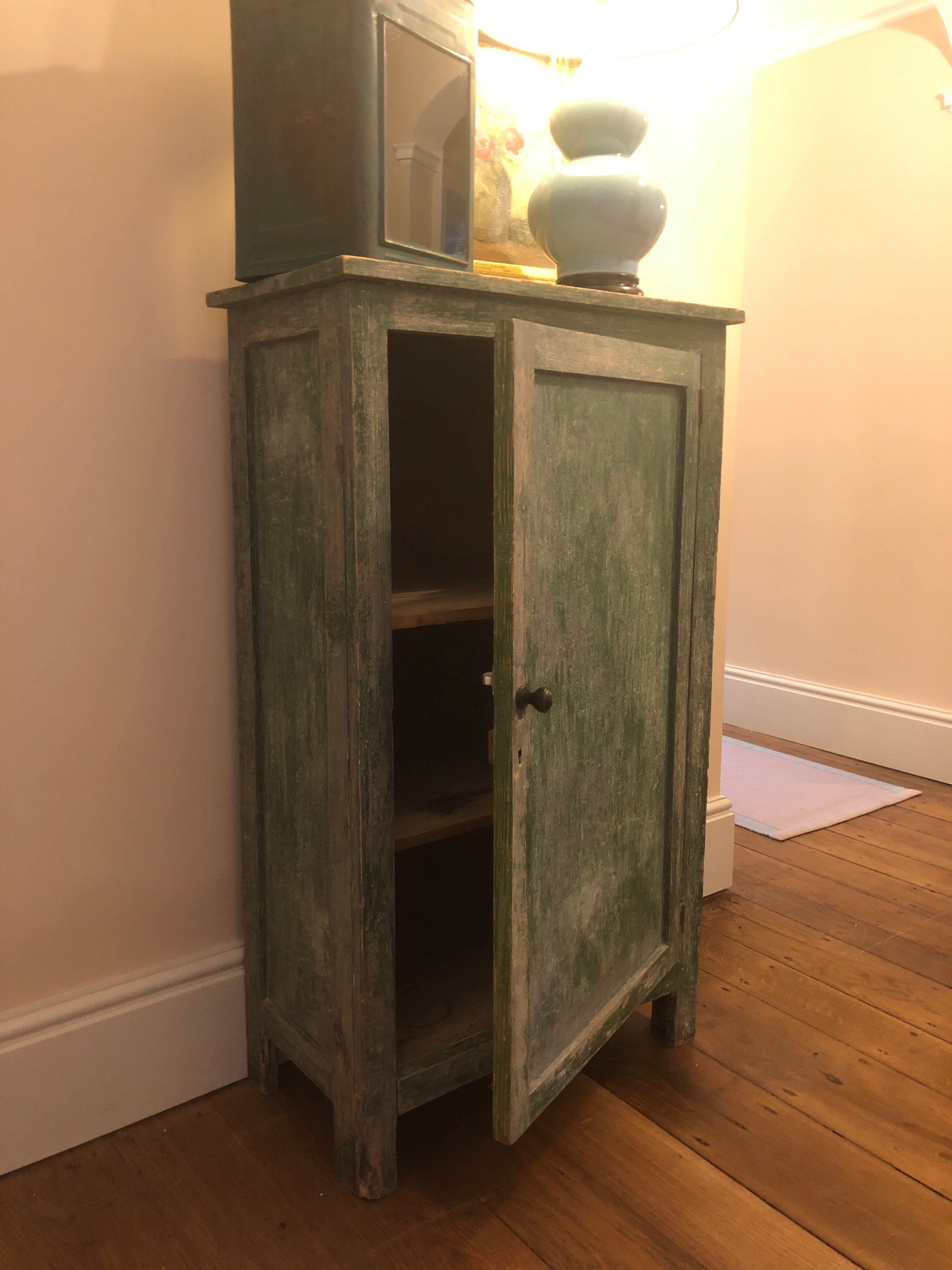 Small Green Painted Cupboard