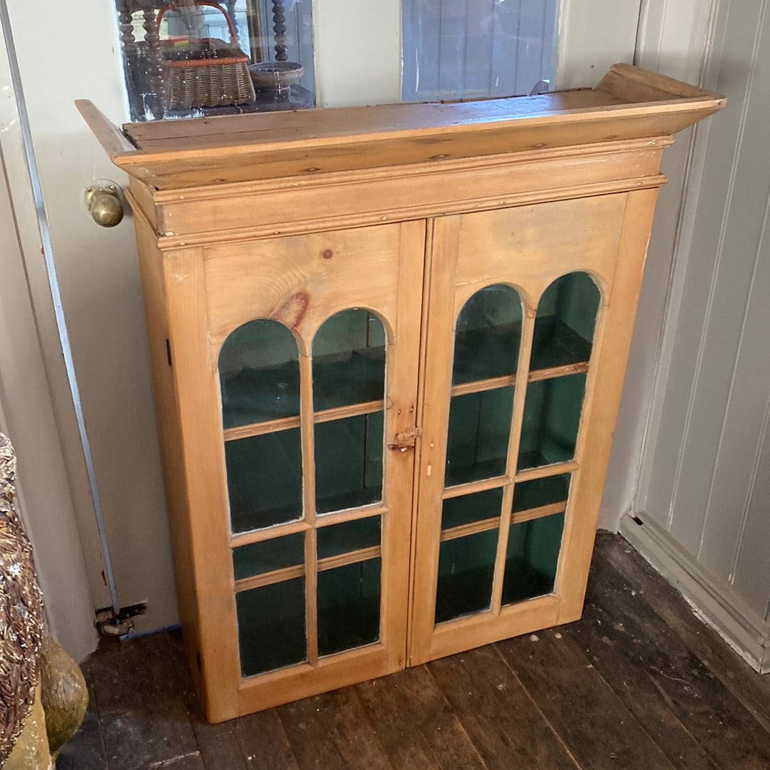 Lovely Pitch Pine Glazed Cabinet