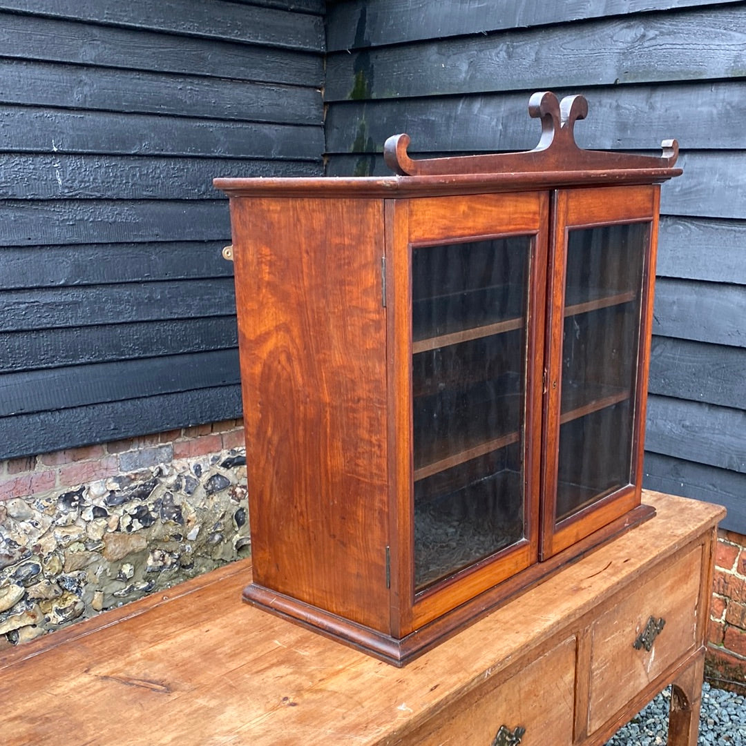 Mahogany Wall Hanging Cabinet with lovely Pediment