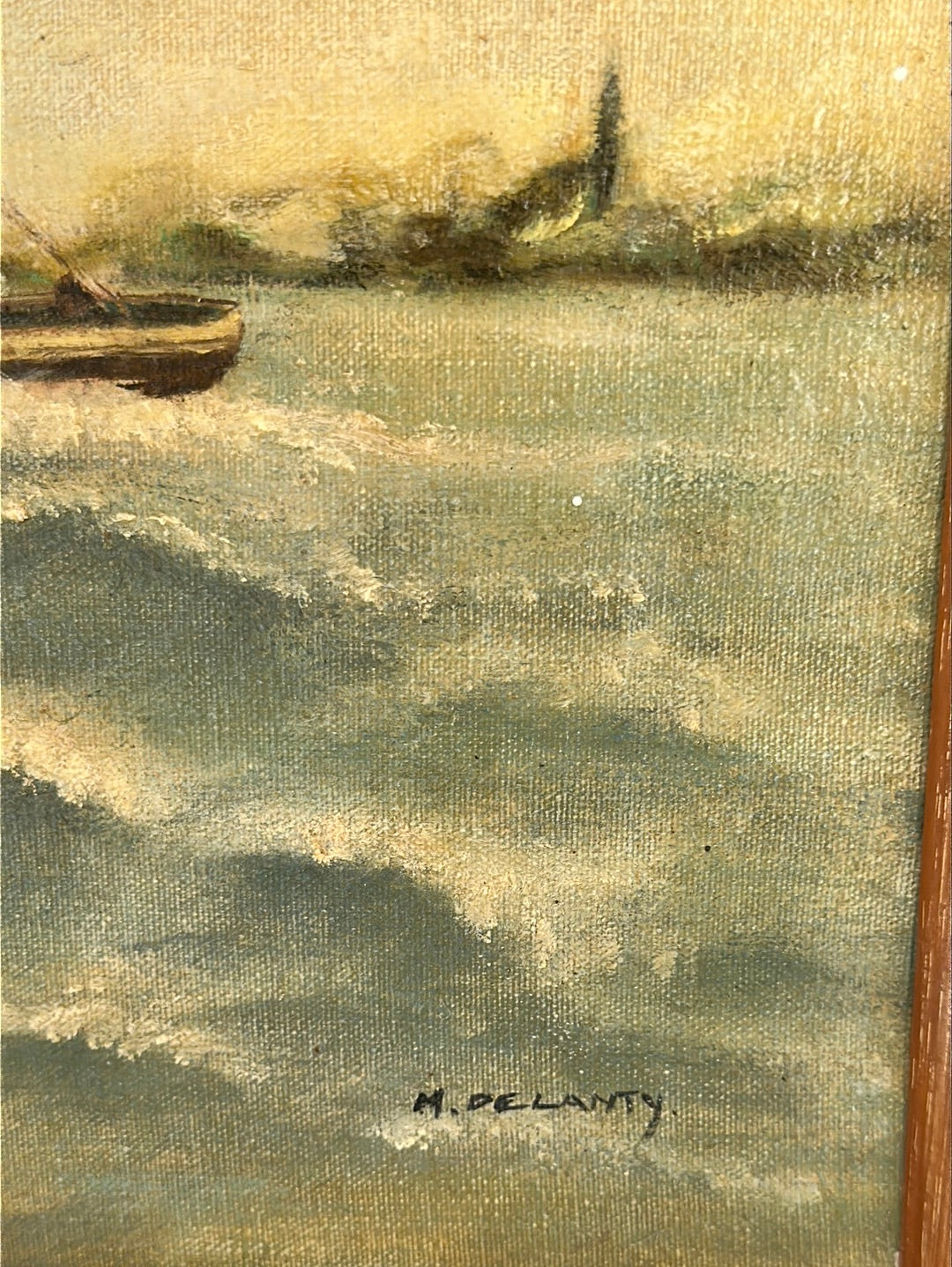 Small Nautical Oil Painting signed M.Delanty