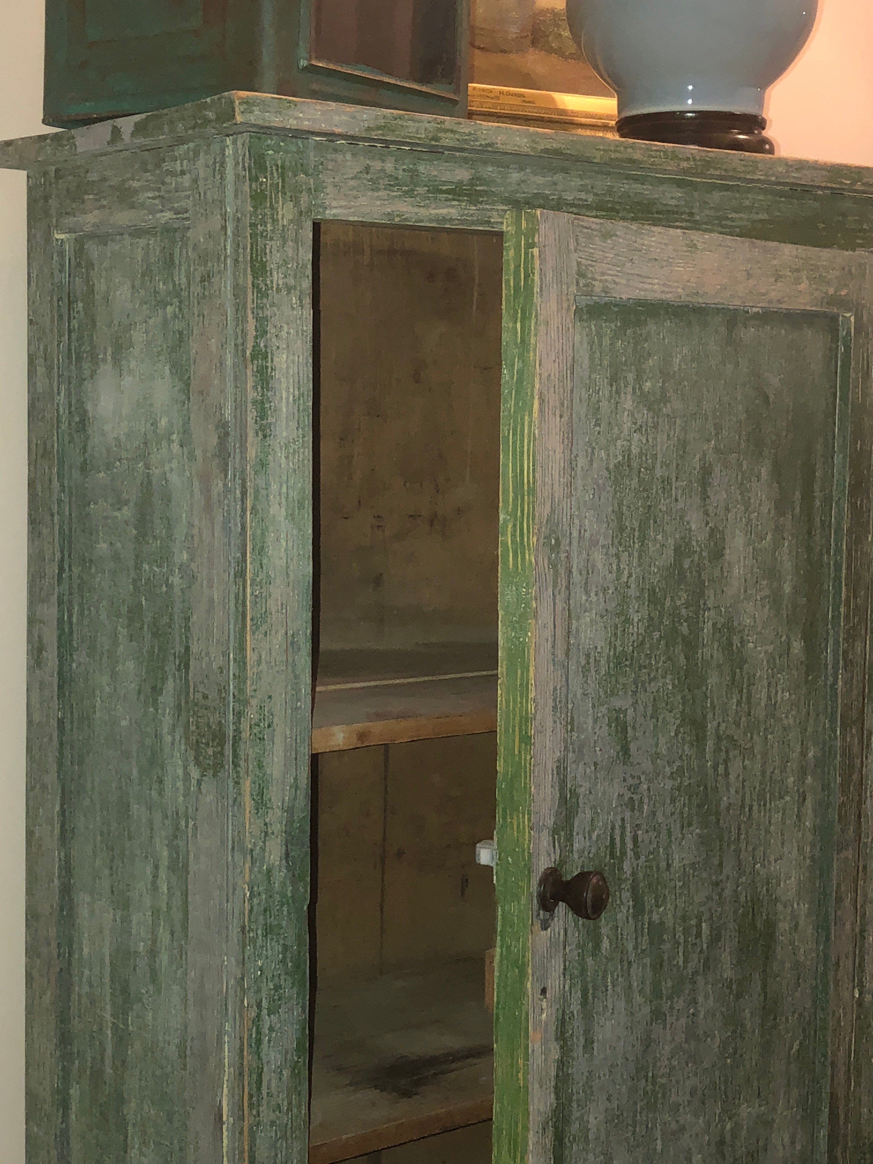 Small Green Painted Cupboard