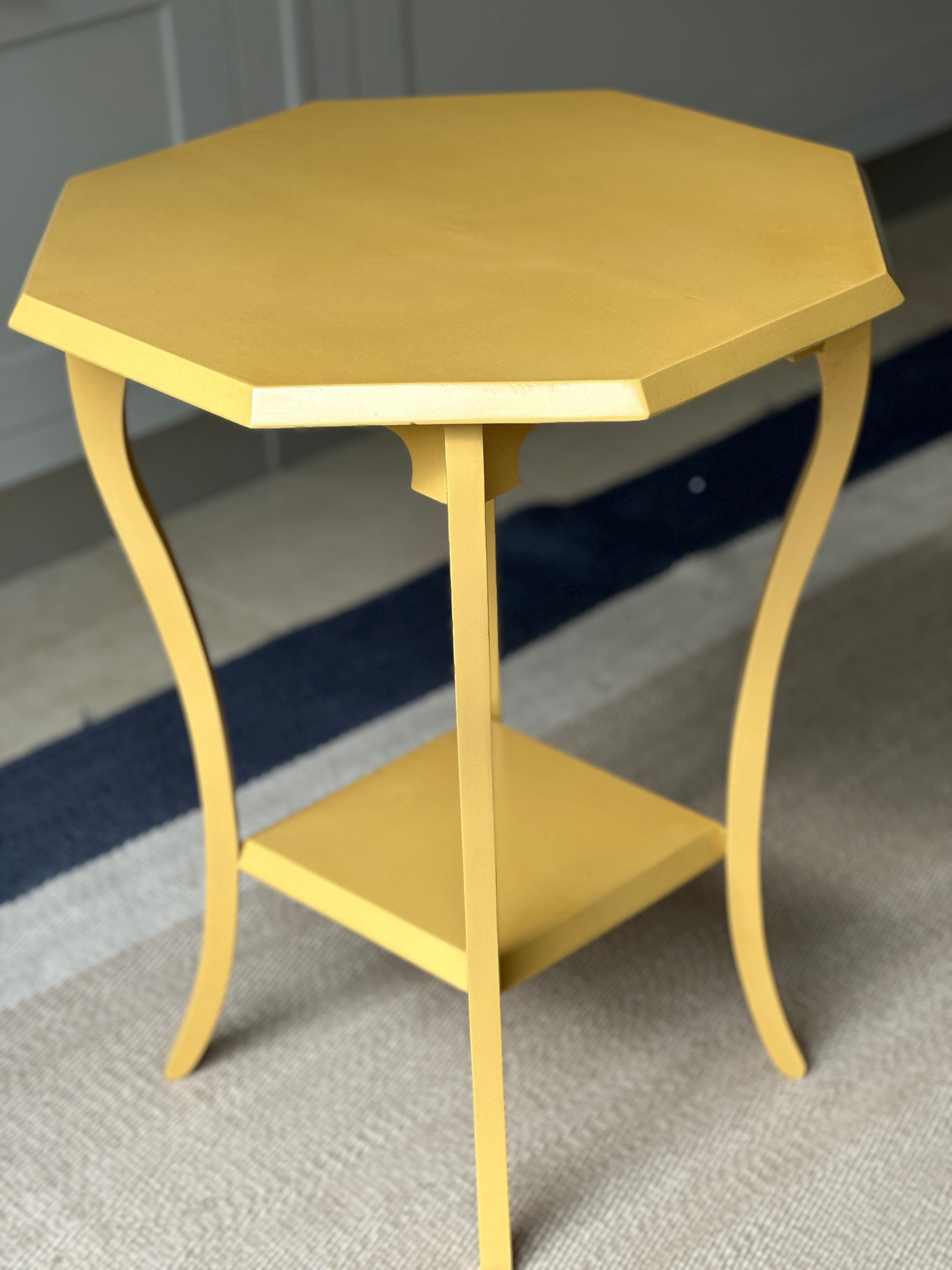 Vintage Octagonal Side Table in F&B Indian Yellow