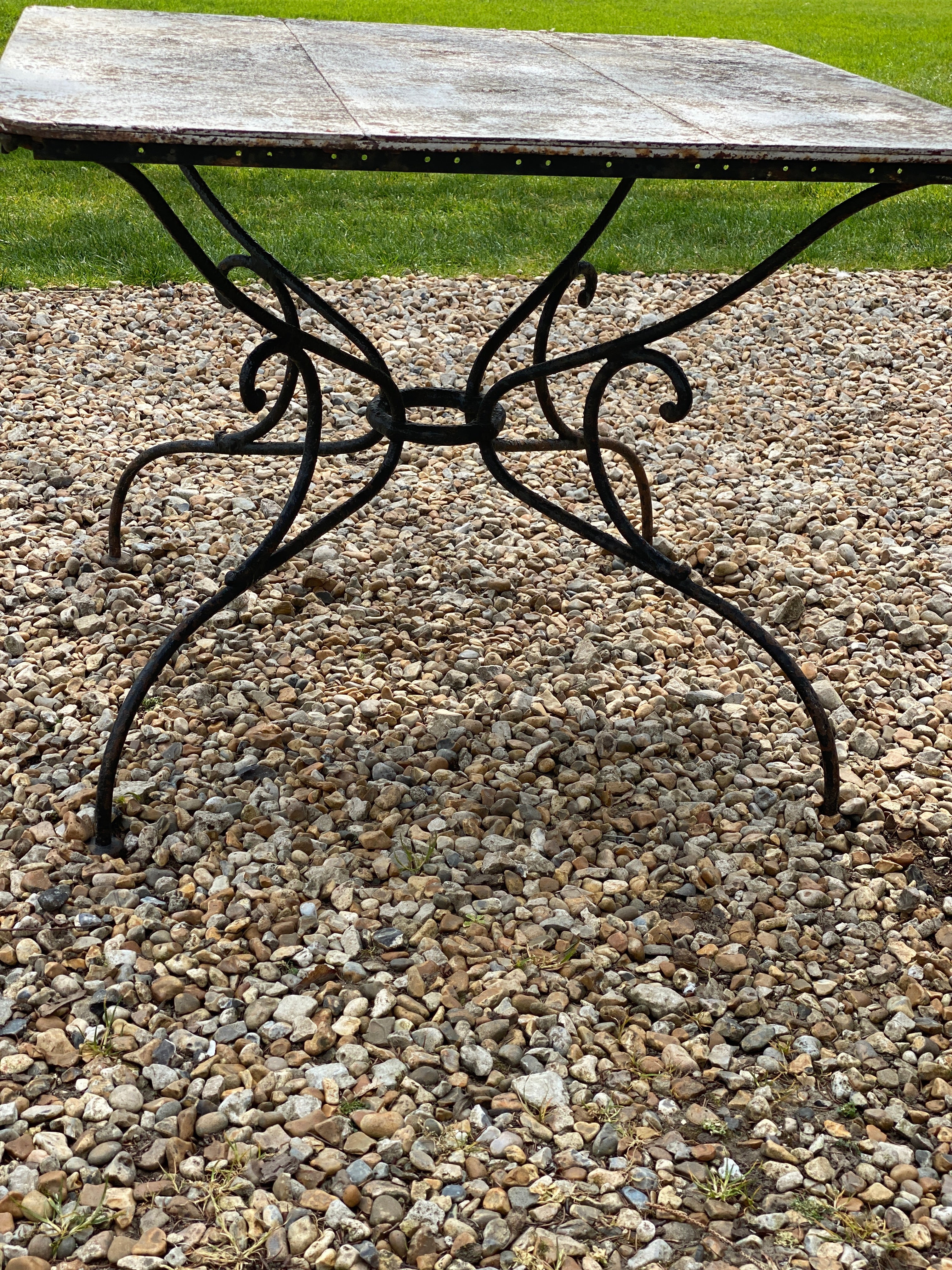 Very old vintage French garden table