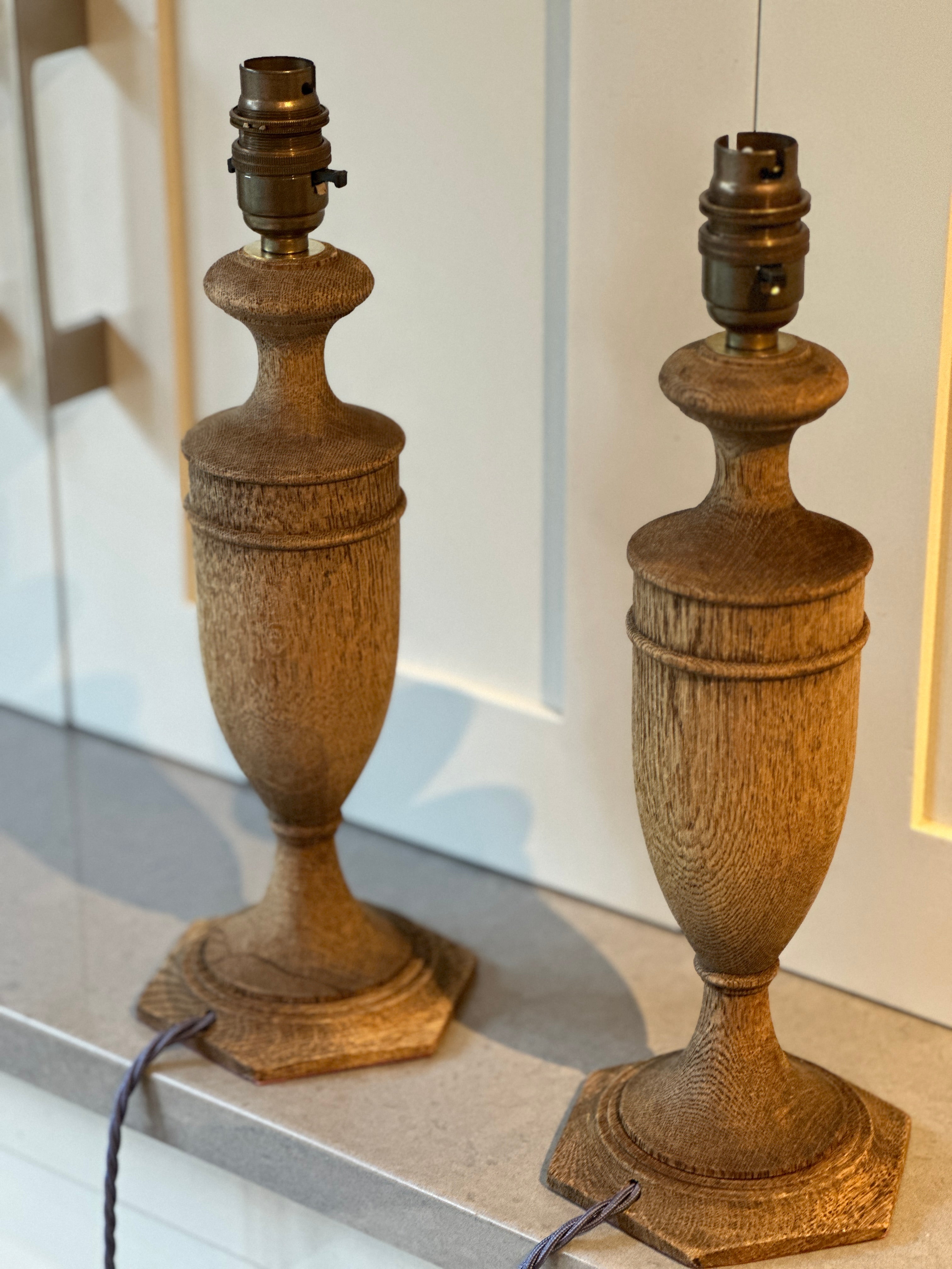Pair of Charming Oak table Lamps