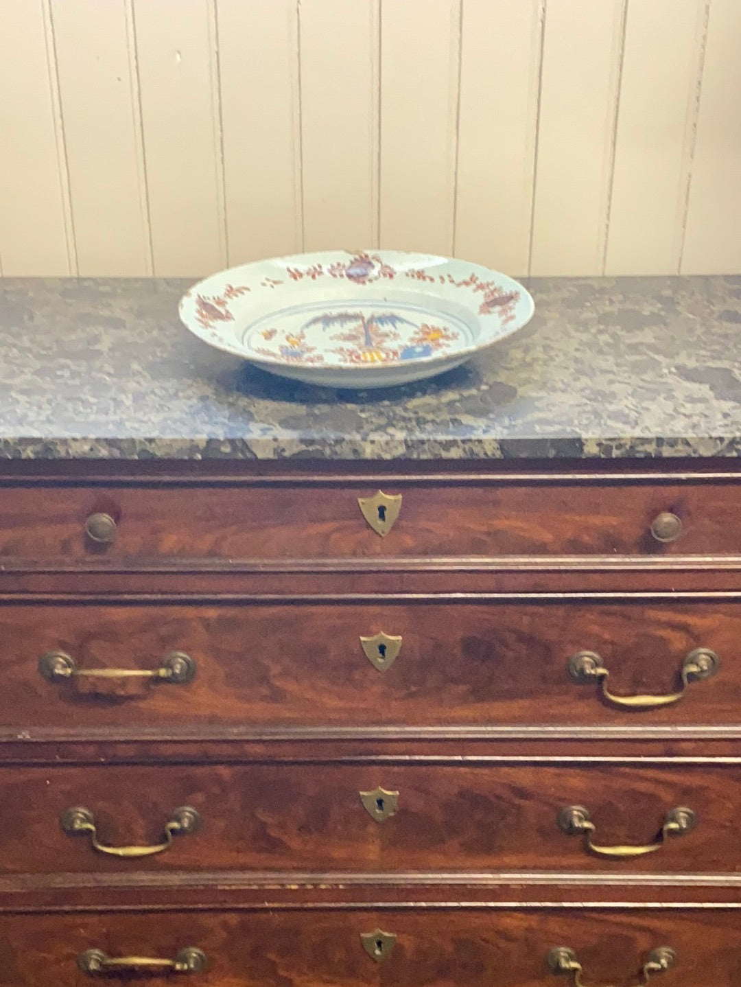 Lovely Small French Commode with Dappled Grey Marble Top
