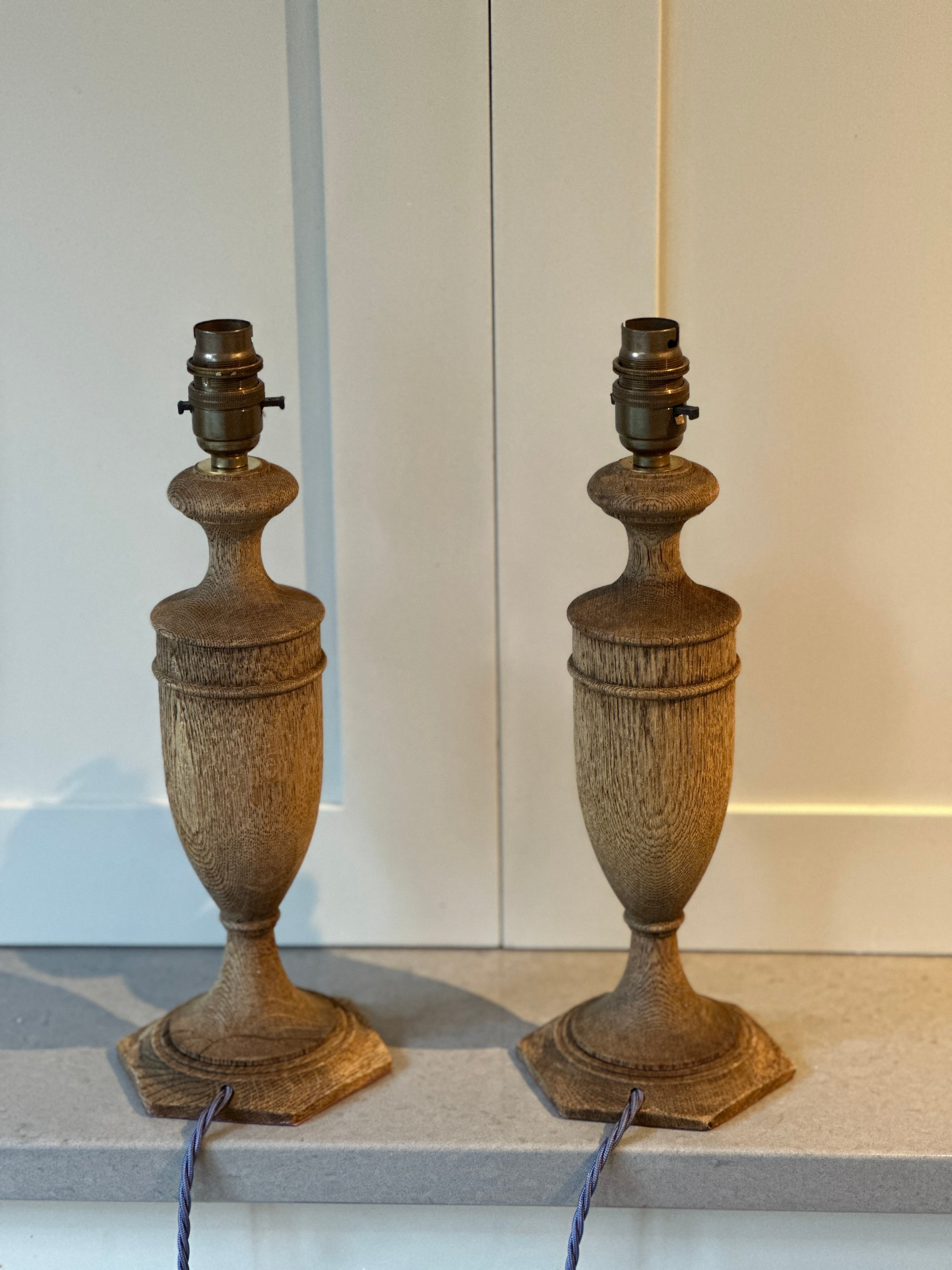 Pair of Charming Oak table Lamps