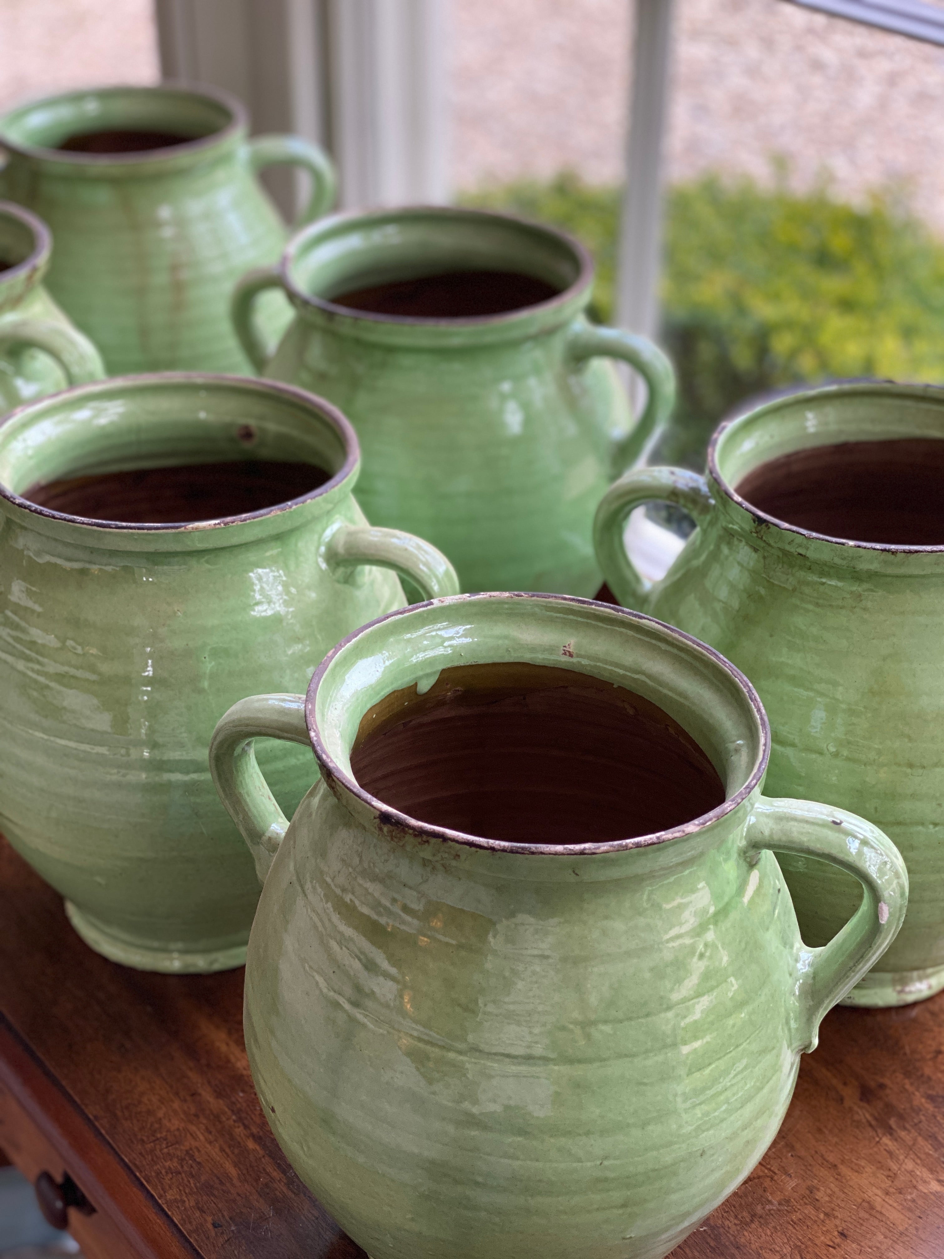 Large Hungarian Vintage Jugs/Urns - Pale Green