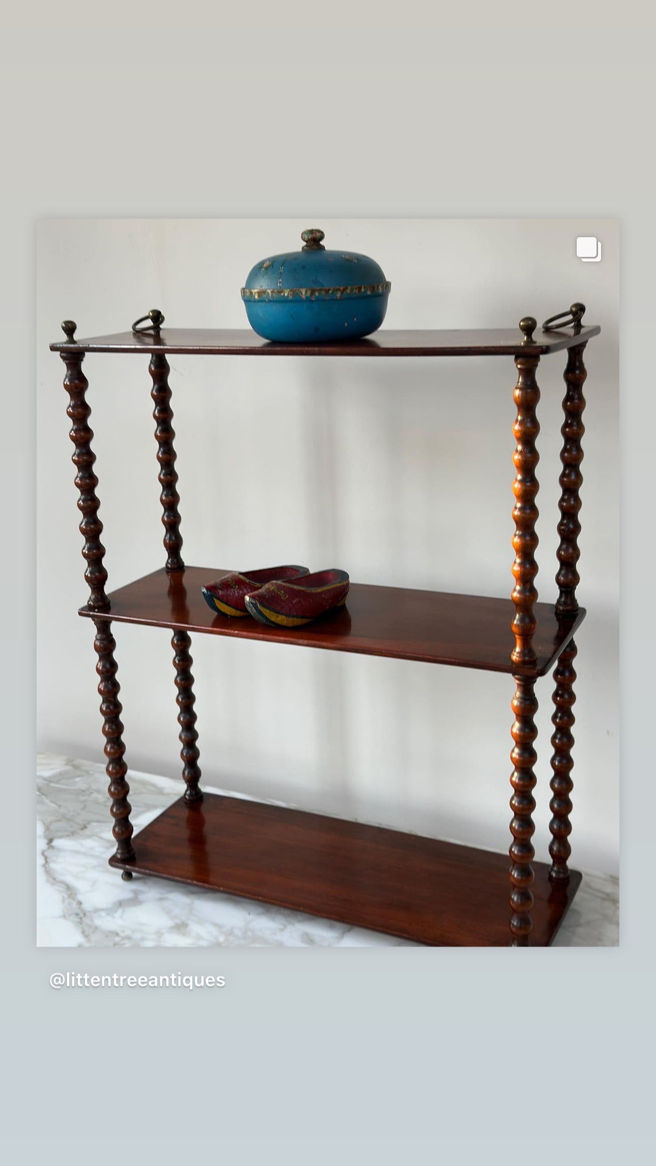 French Mahogany Wall Hanging Shelf