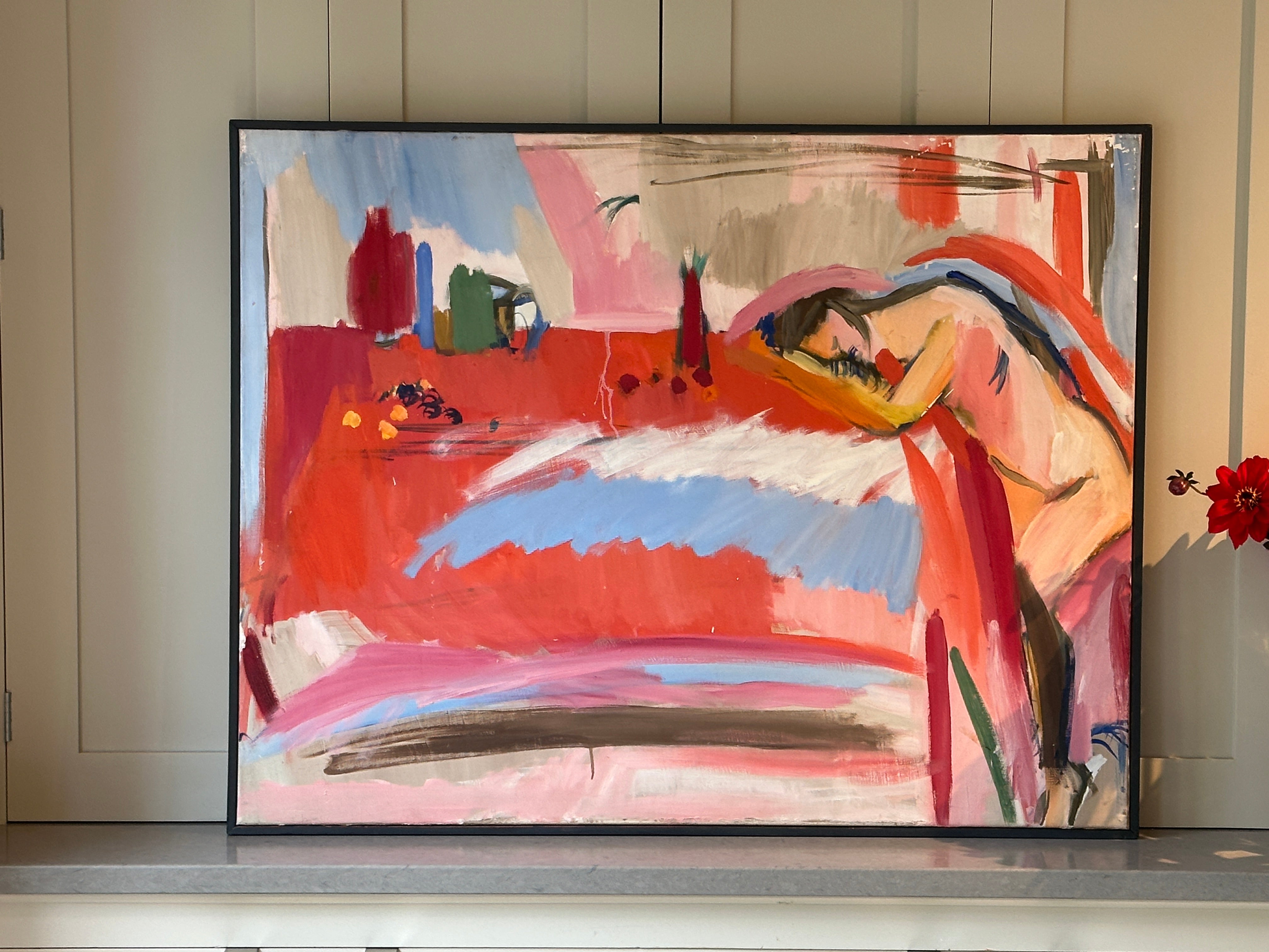 Large Colourful Oil on Canvas Painting