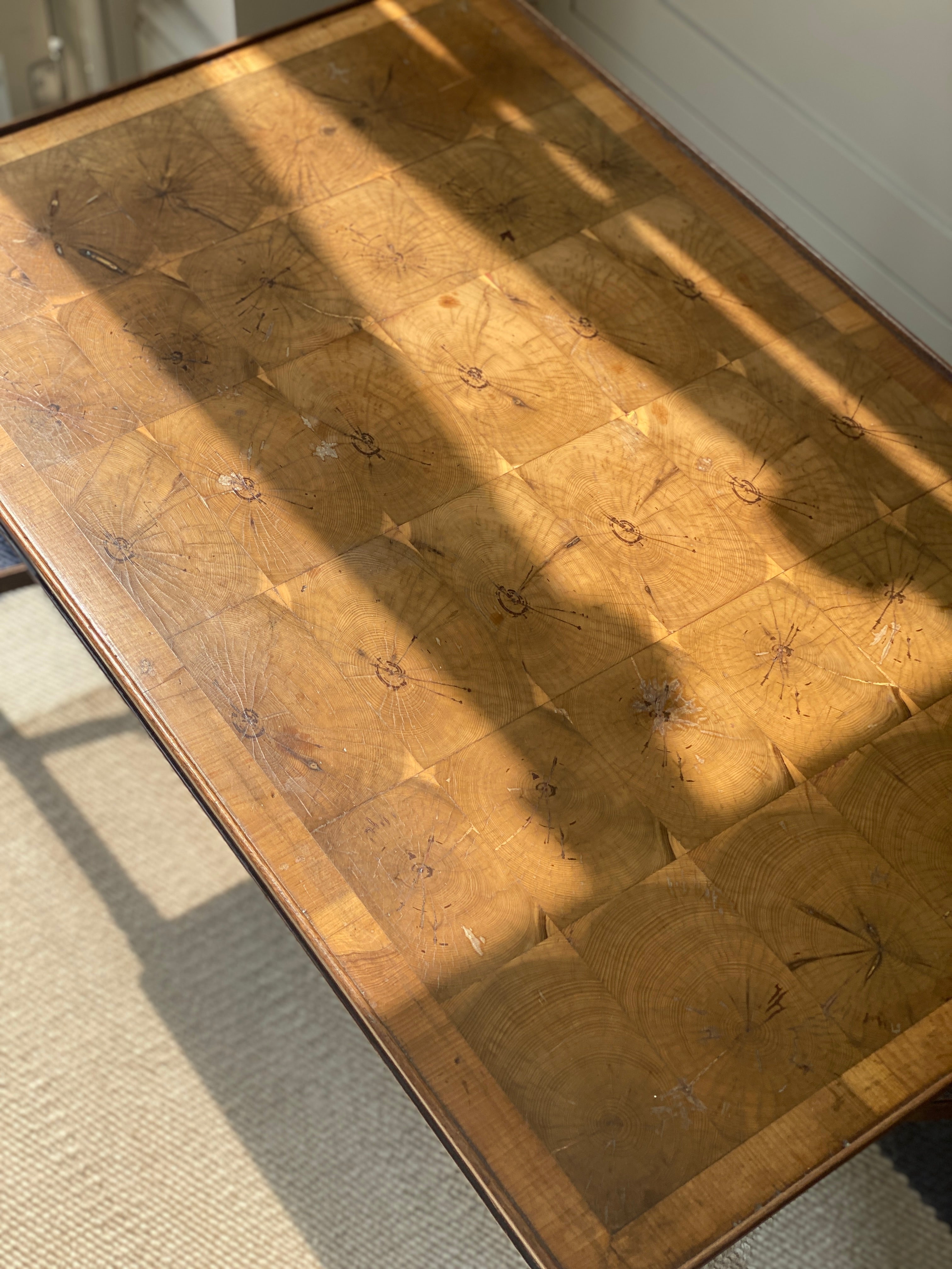 Mid Century Oyster Yew Coffee Table