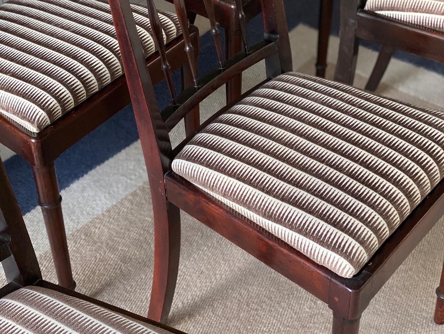 Six Attractive Faux Bamboo Dining Chairs