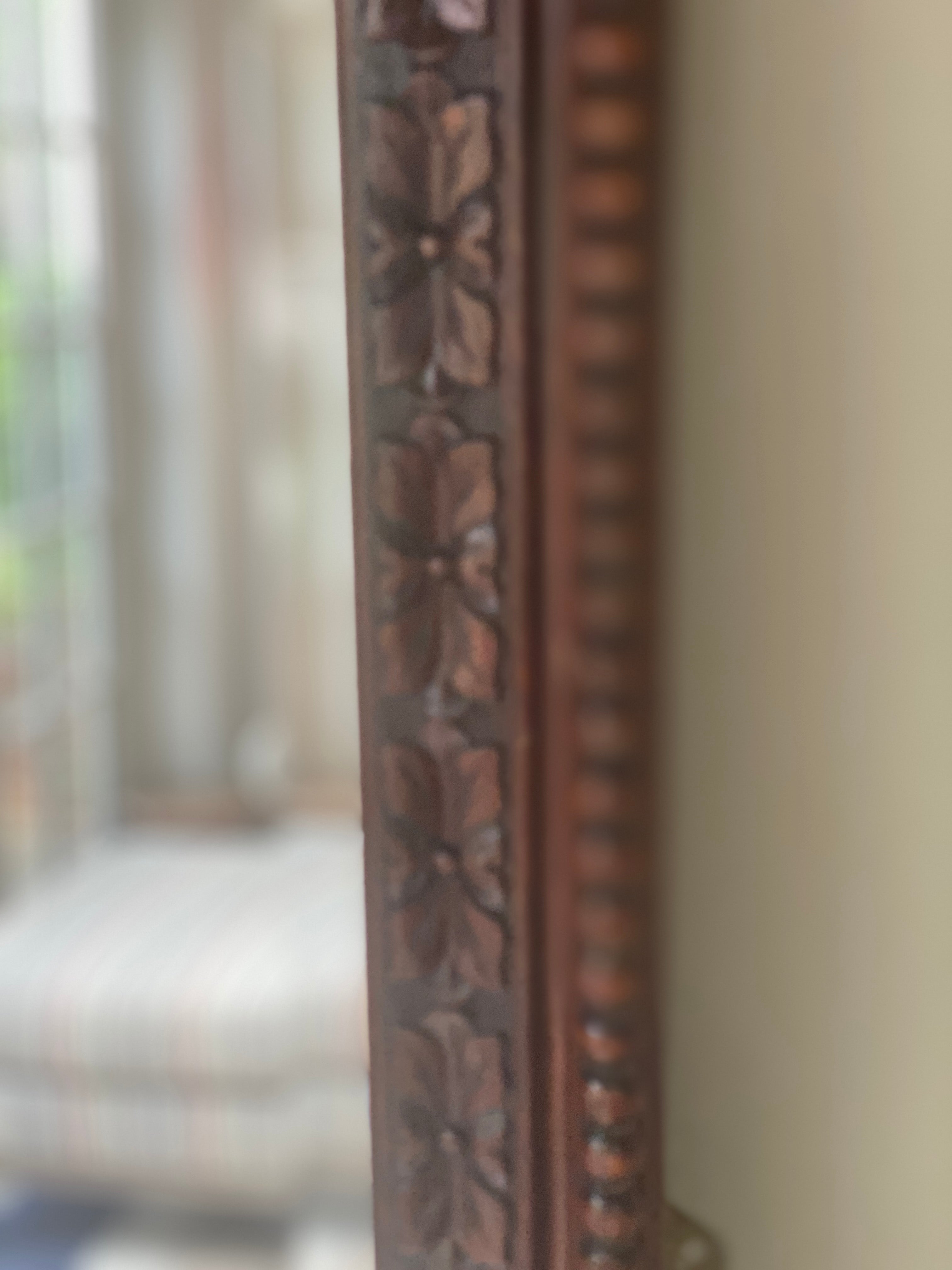 Large Carved Wood Mirror with Bevelled Plate