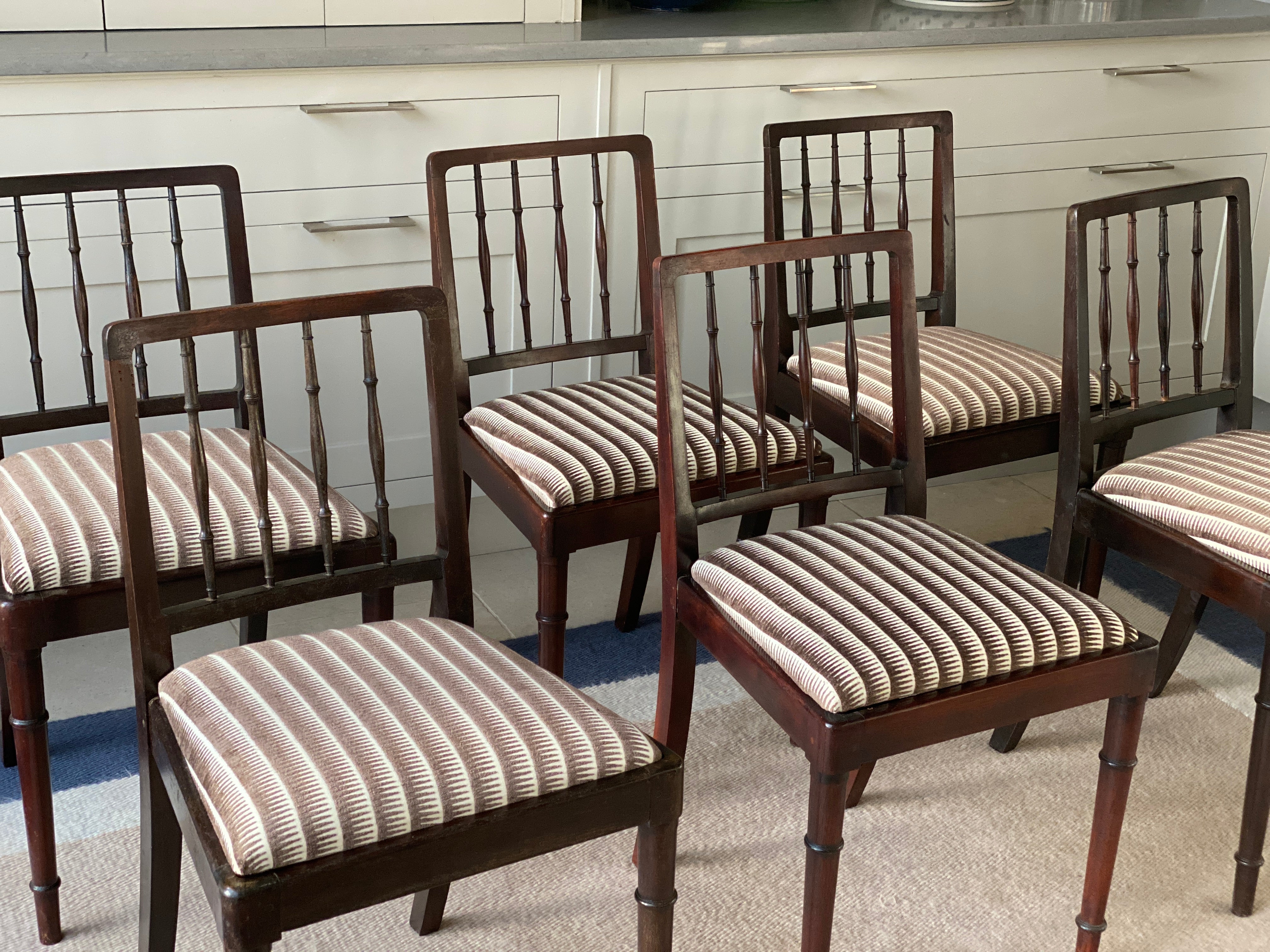 Six Attractive Faux Bamboo Dining Chairs