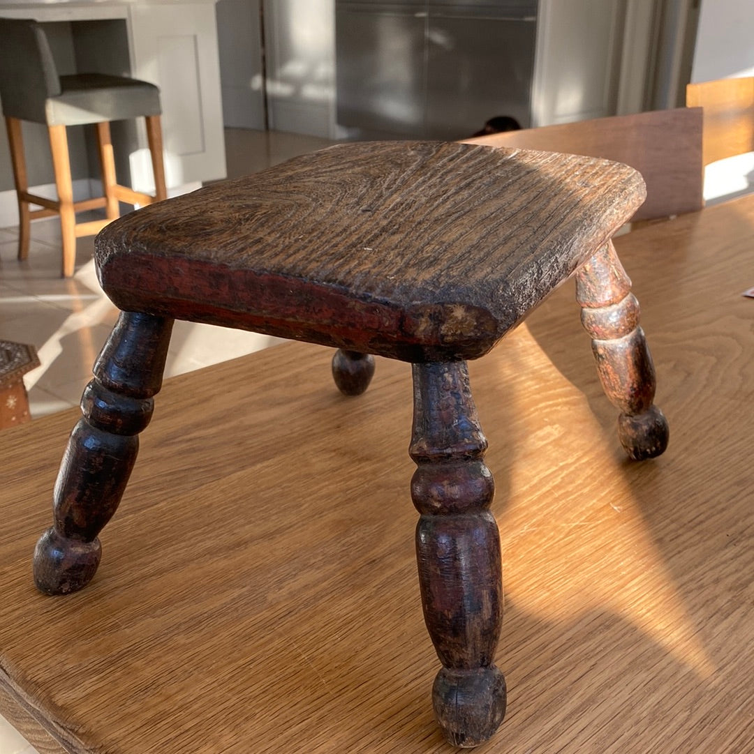 Tiny Oak Stool with Rectangular Top