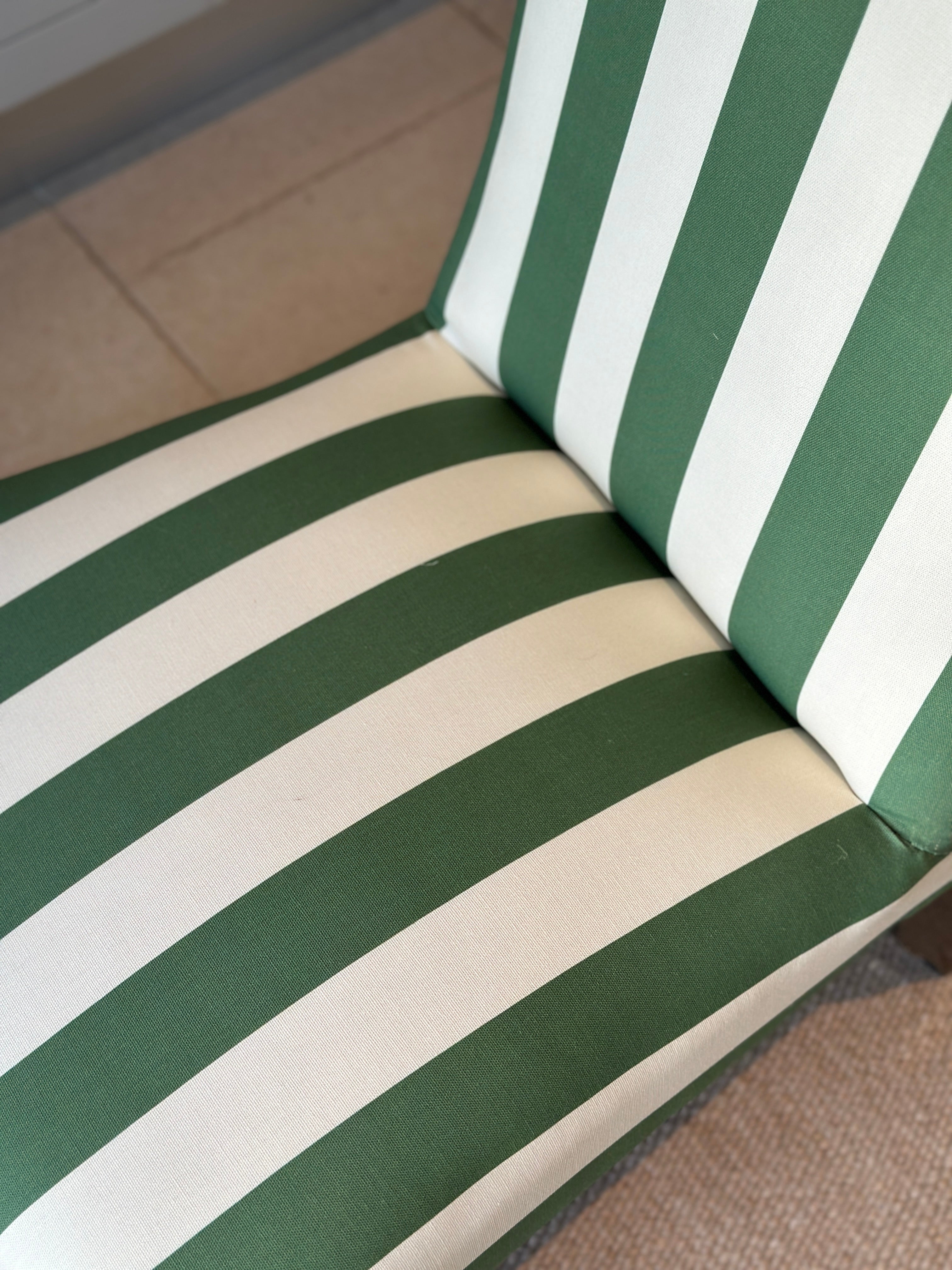 Glamourous Pair of French Scroll back Slipper Chairs