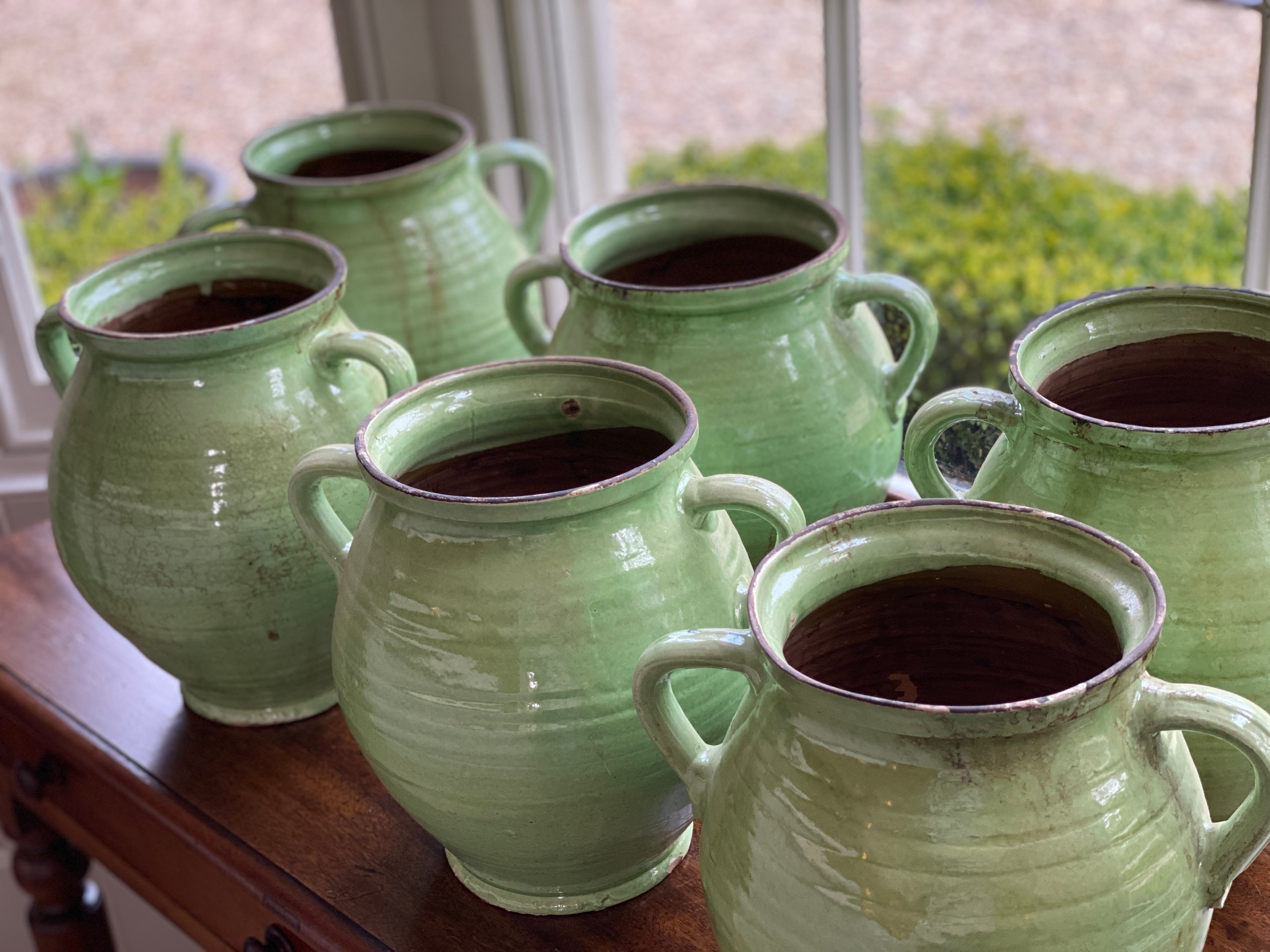 Large Hungarian Vintage Jugs/Urns - Pale Green
